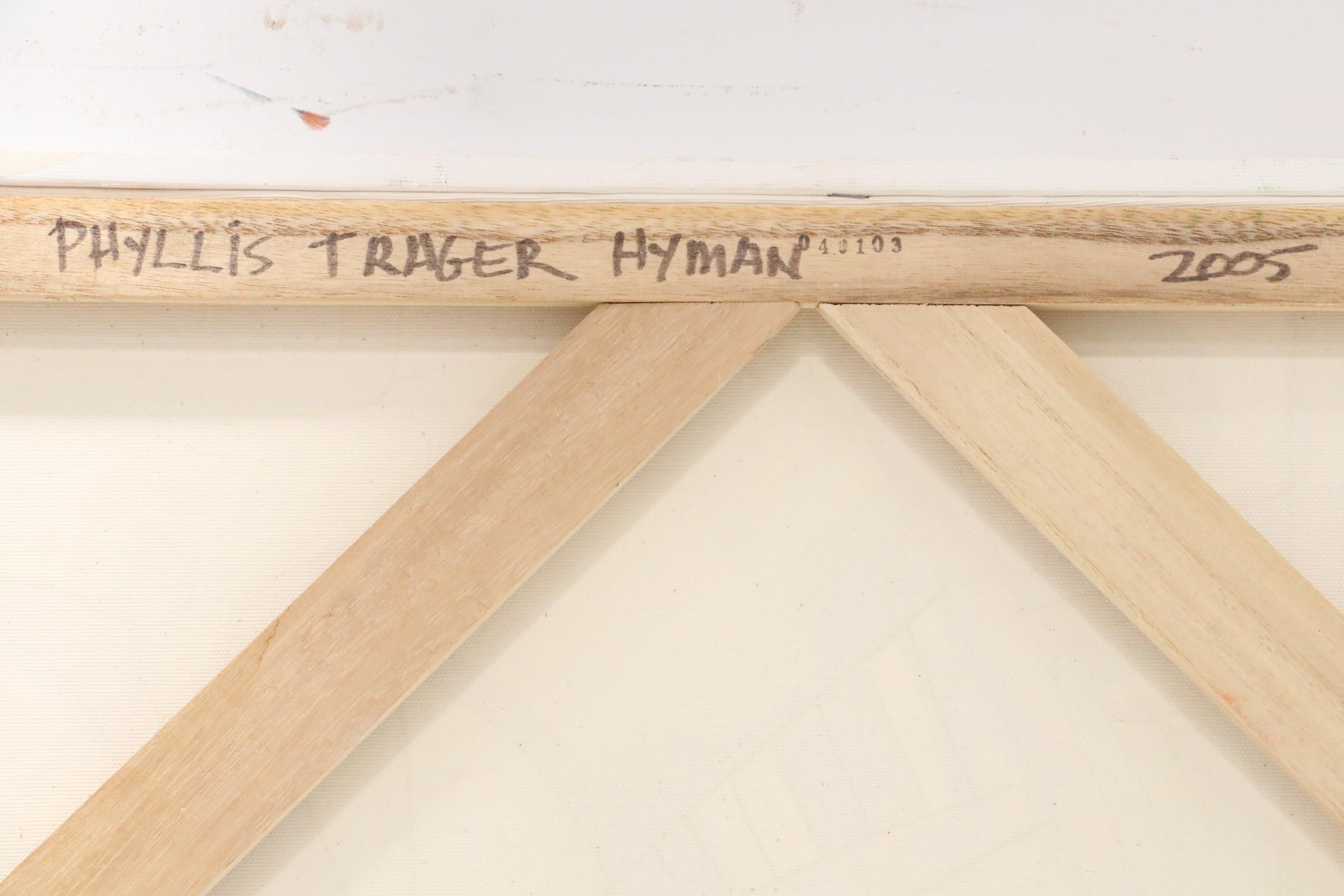 Phyllis Trager Hyman Abstract Acrylic Painting "Vague Eyes," 2005