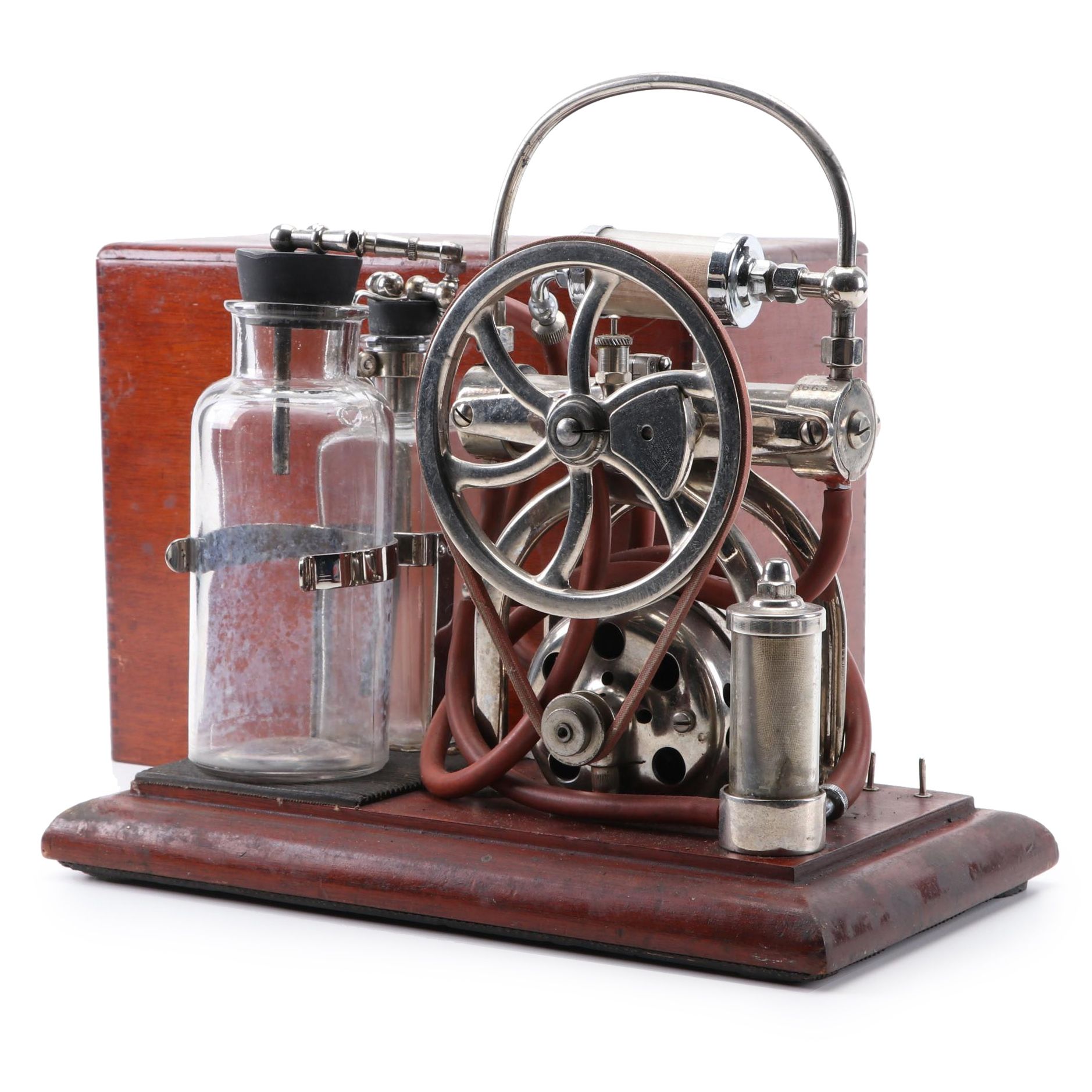 C.M. Sorenson Chloroform Pumping Medical Machine in Walnut Case, Late 19th C.