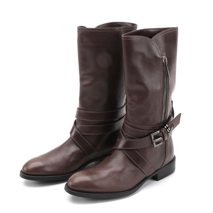 Tod's Dandy Brown Leather Moto Boots