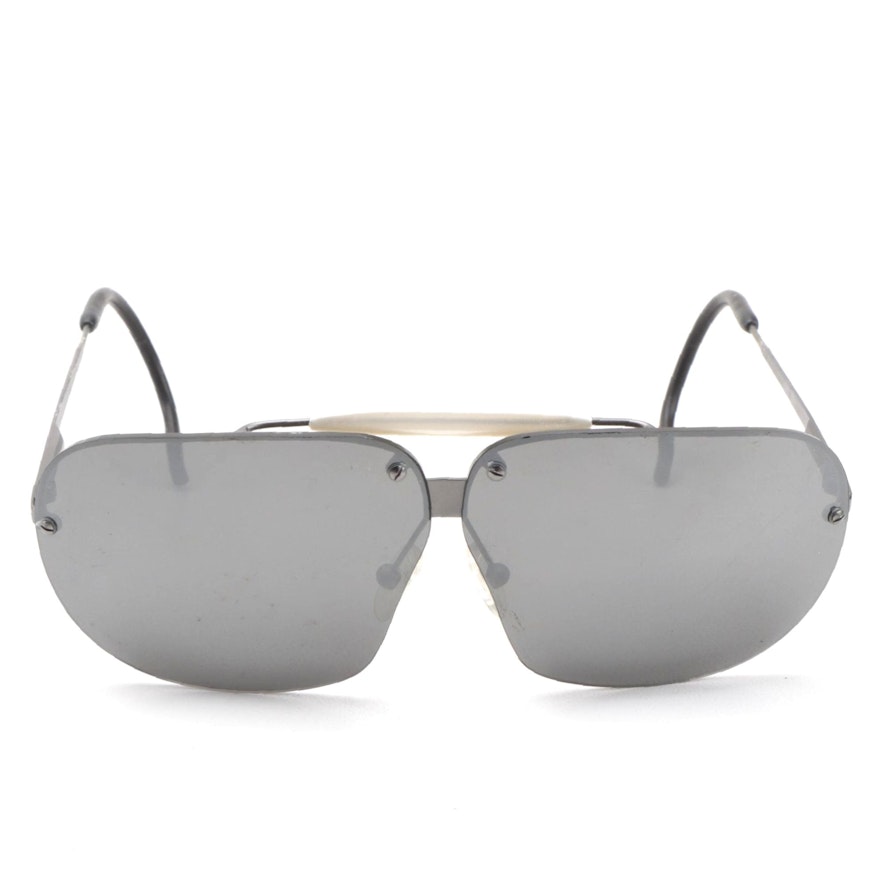 Bottega Veneta Rimless Aviator Sunglasses with Case