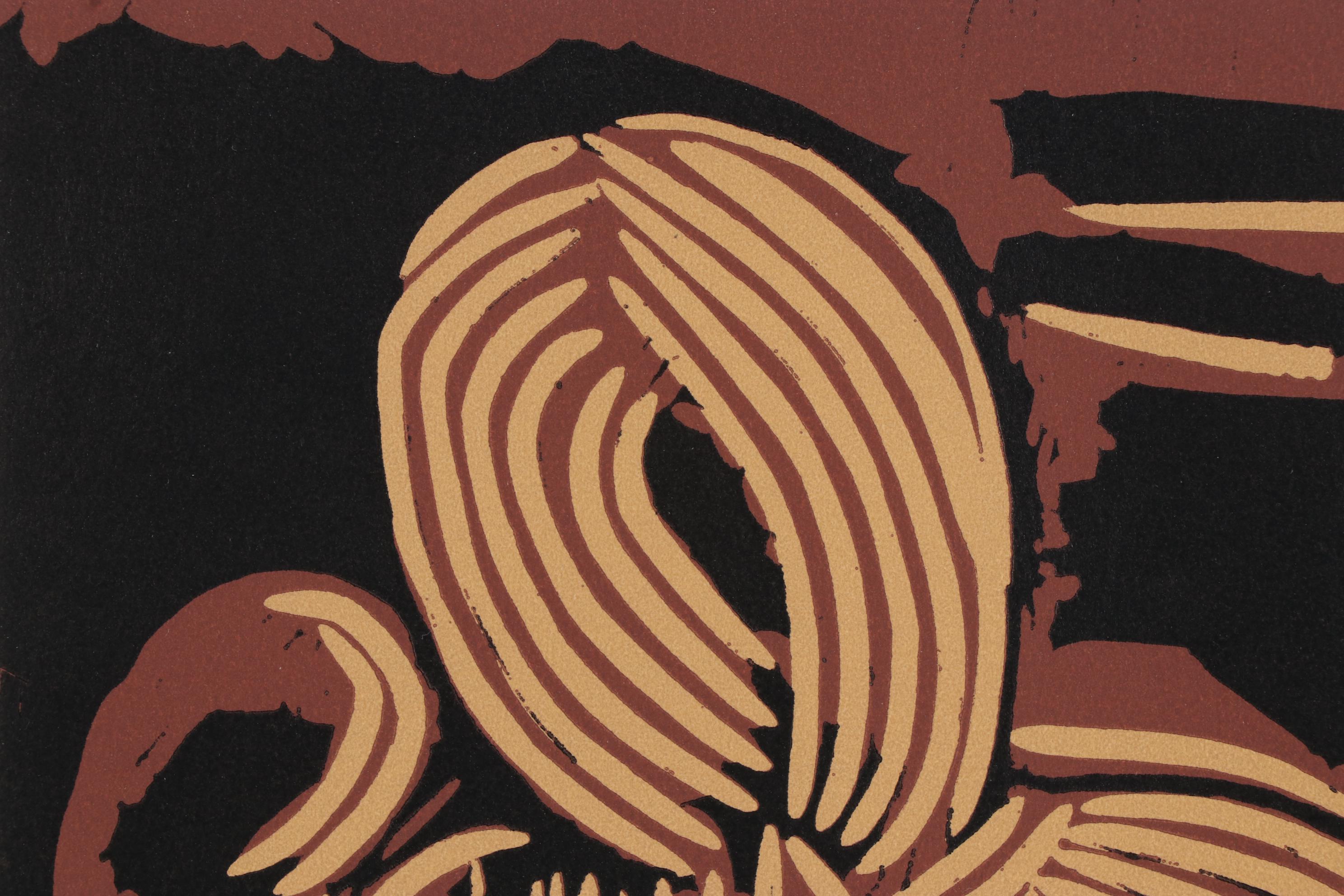 Pablo Picasso Linoleum Cut "Reclining Woman and Picador With Guitar," 1962