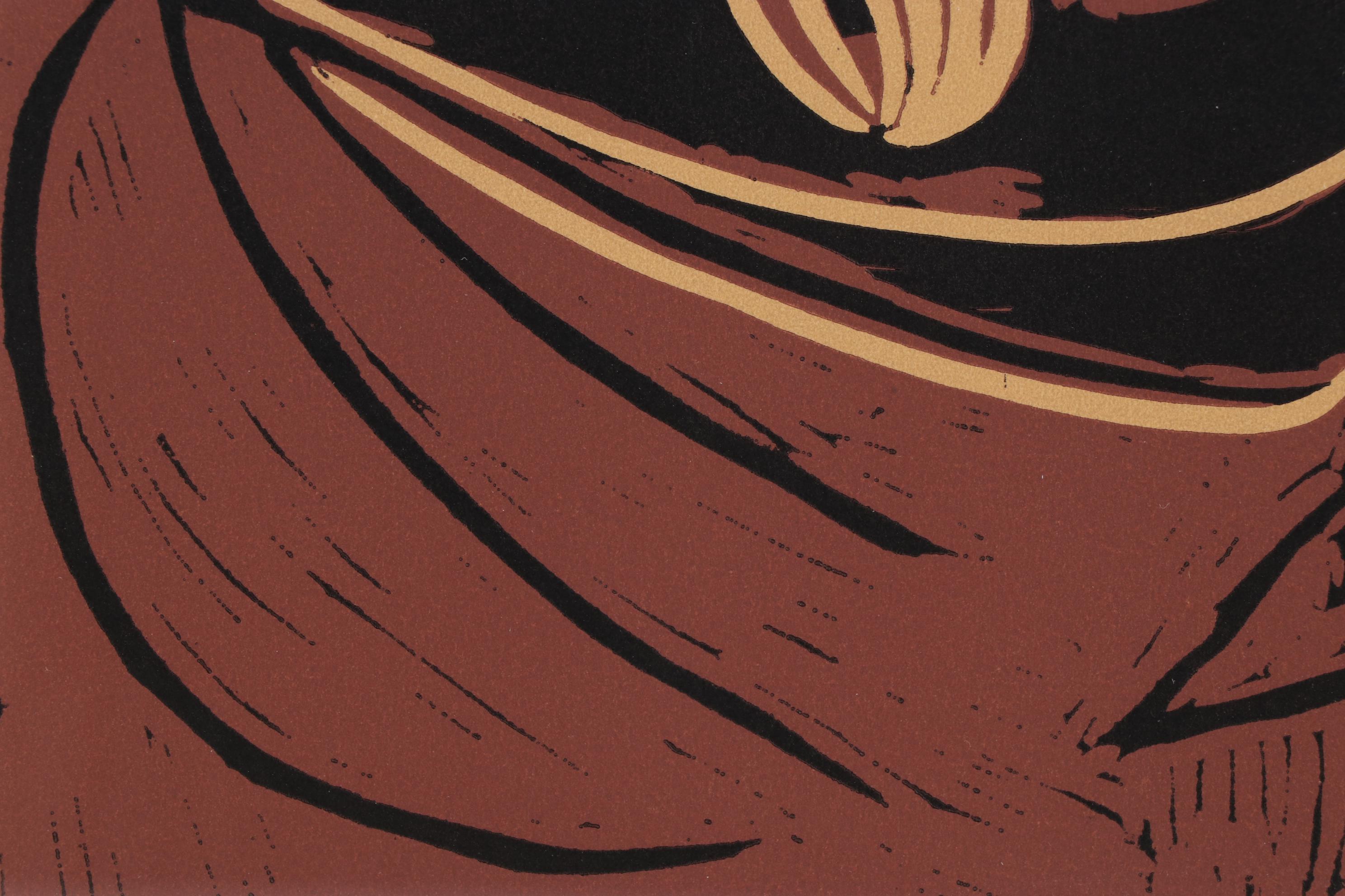 Pablo Picasso Linoleum Cut "Reclining Woman and Picador With Guitar," 1962