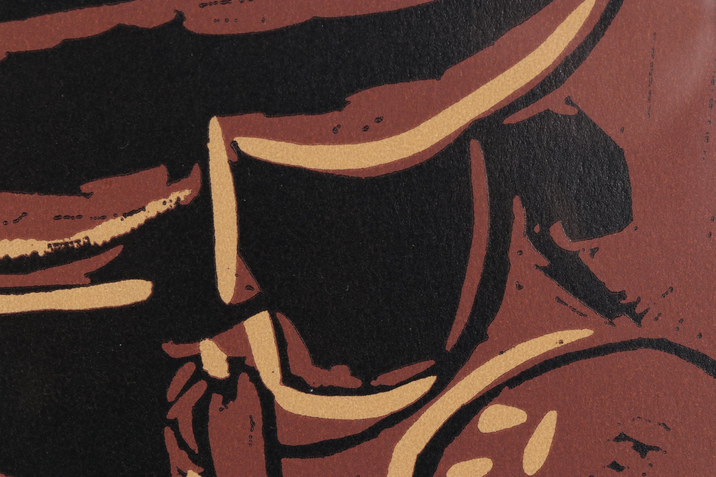 Pablo Picasso Linoleum Cut "Reclining Woman and Picador With Guitar," 1962