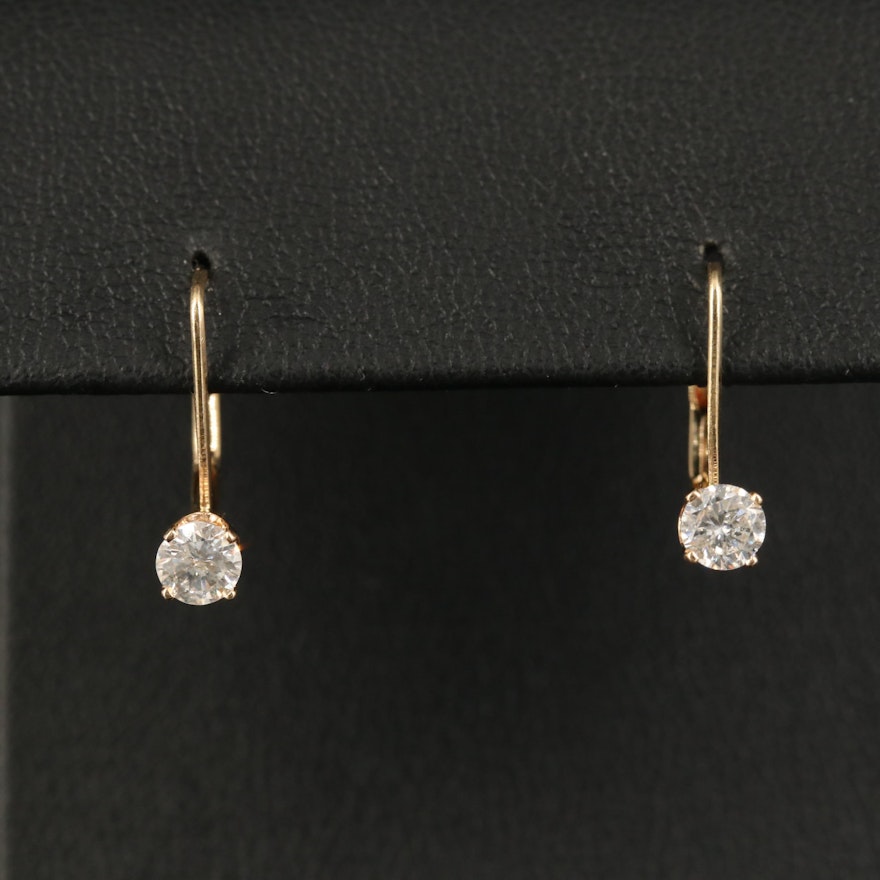 14K Diamond Drop Earrings