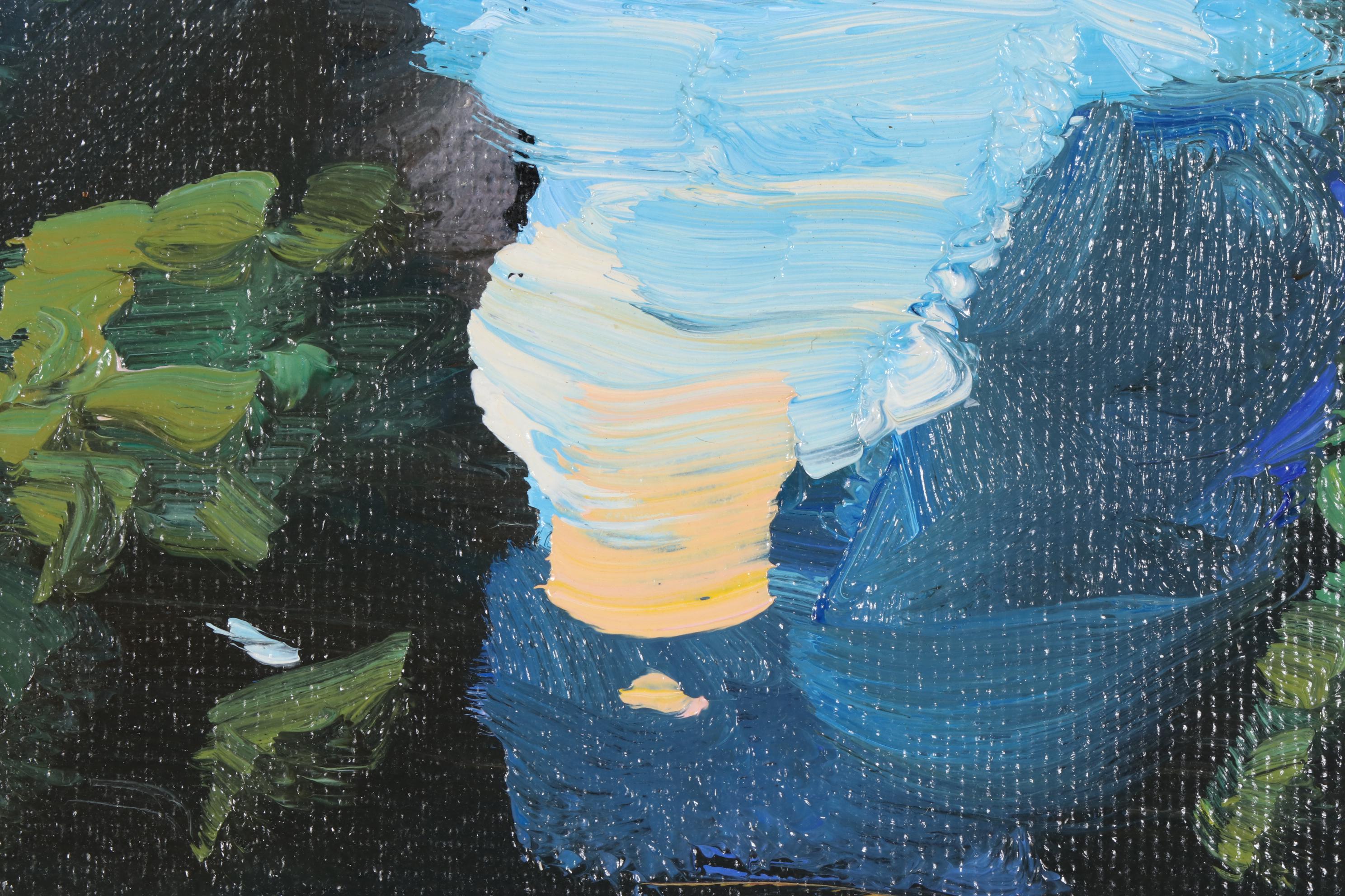 William Hawkins Oil Painting of River Landscape at Sunset, 2021