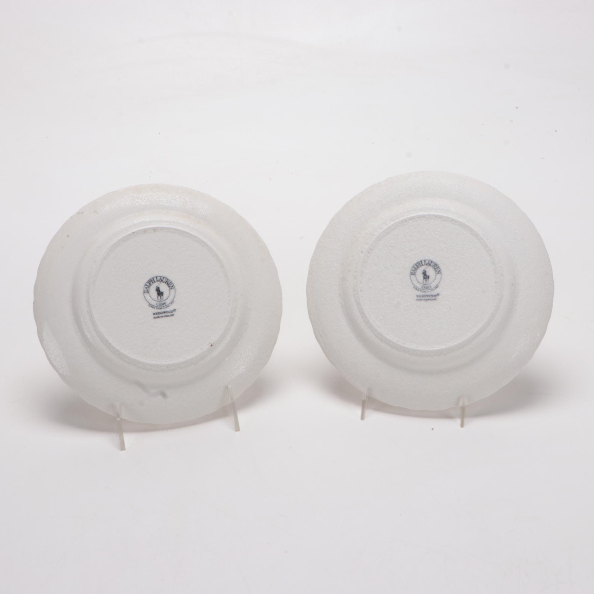 Ralph Lauren Wedgwood "Claire" Hobbyist Hand-Painted Plates, Late 20th Century