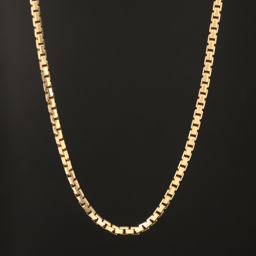 14K Box Link Style Chain