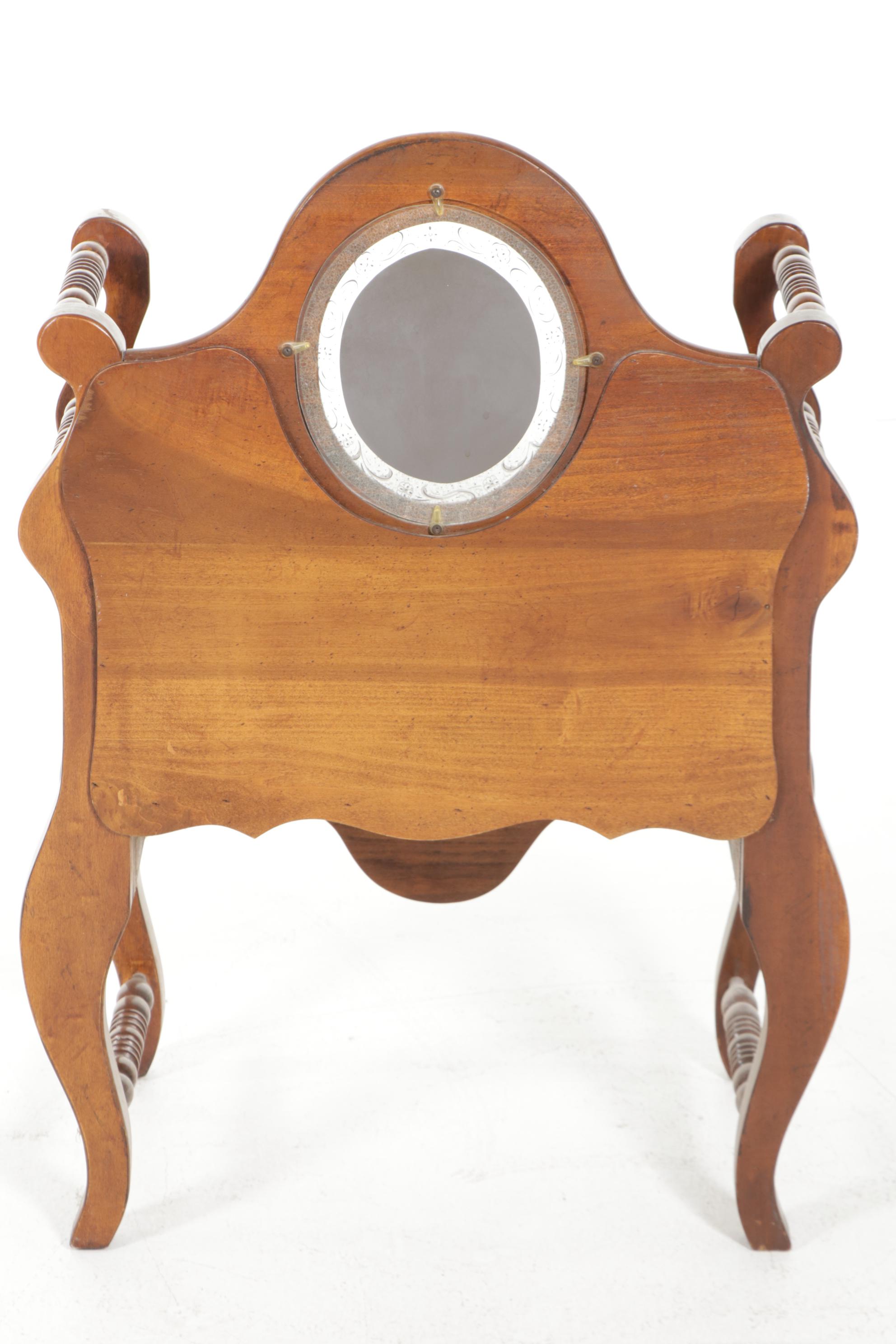 French Provincial Style Wooden Vanity Stand with Drawer and Mirror