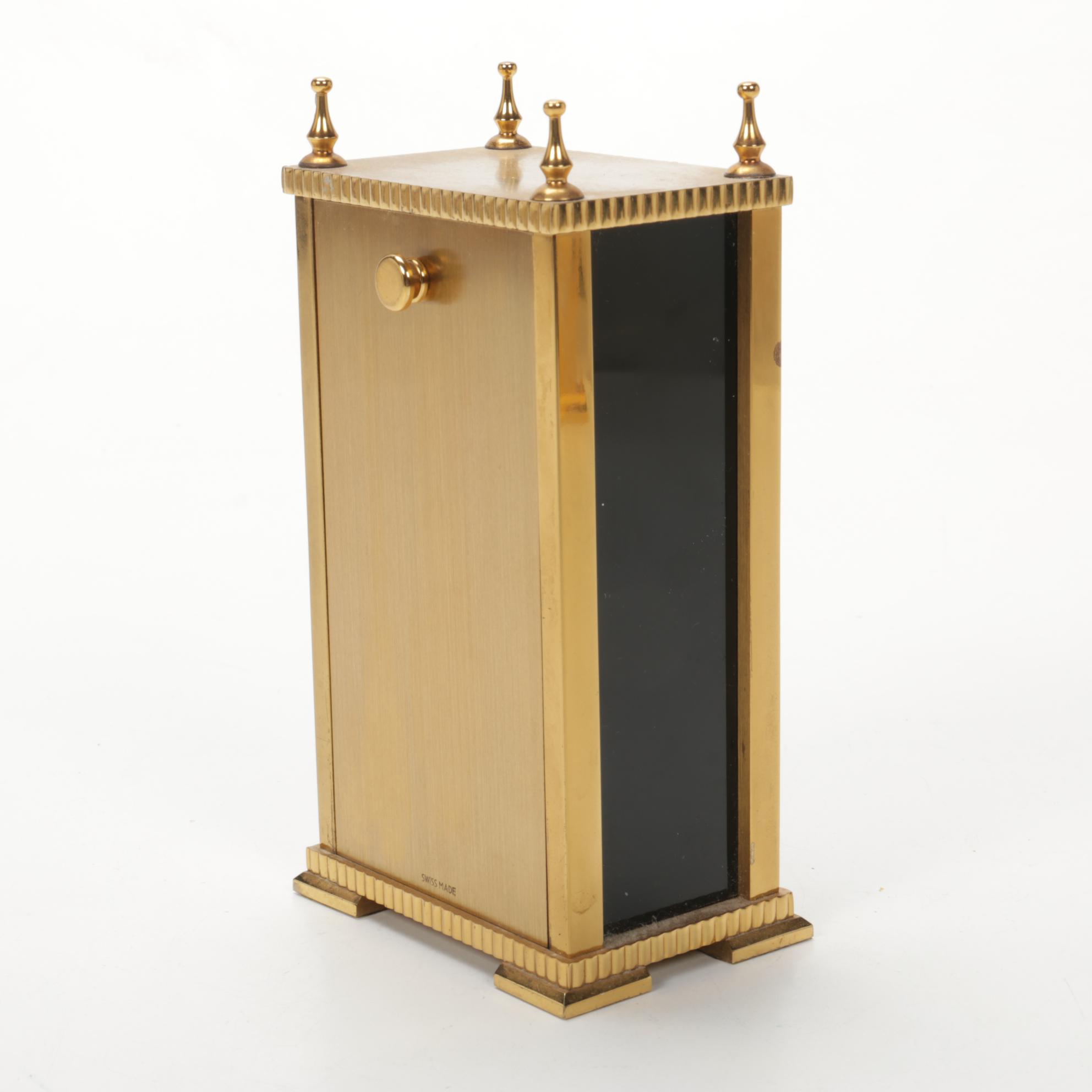 Concord and Howard Miller Brass Case Electric Desk Clocks, Mid-Late 20th Century