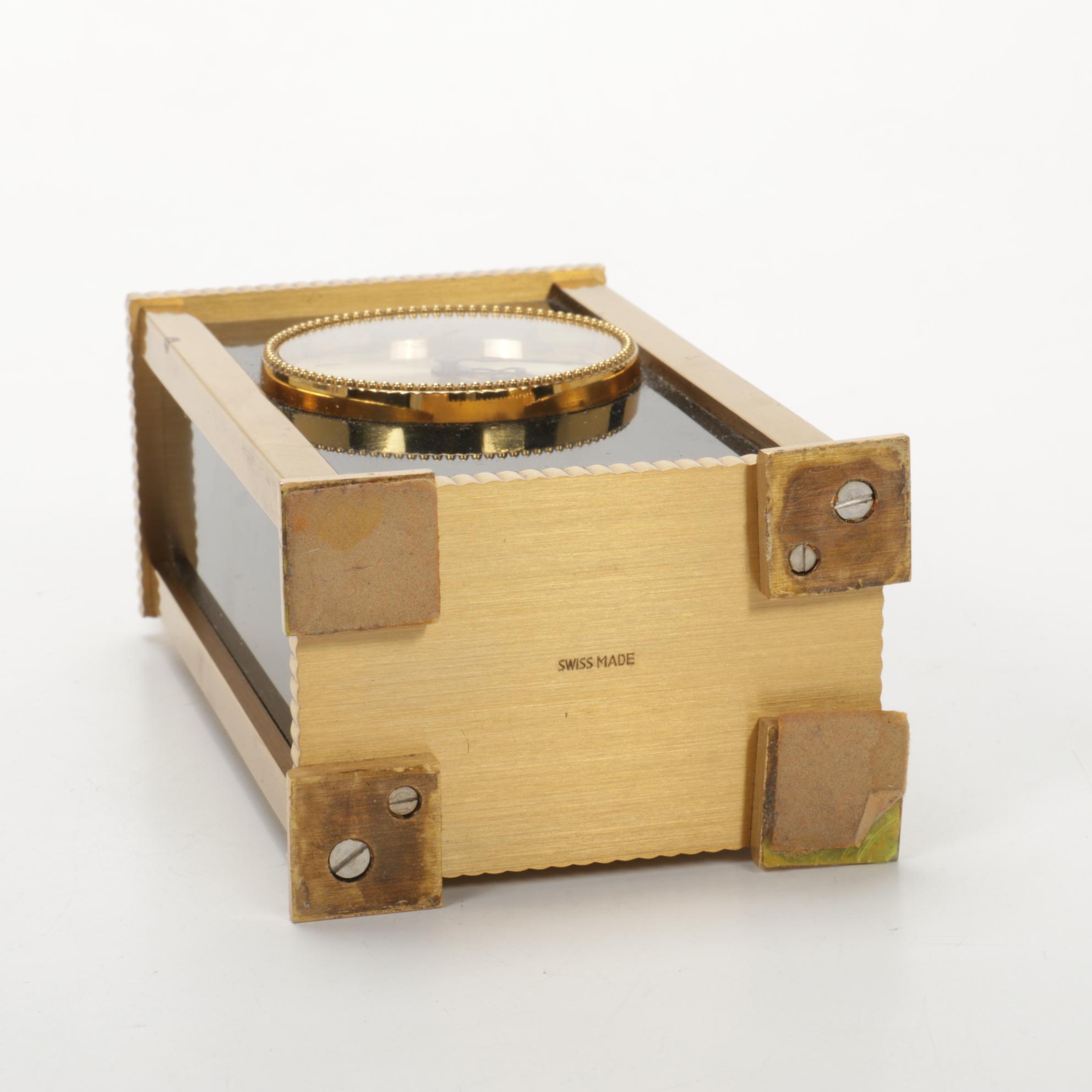 Concord and Howard Miller Brass Case Electric Desk Clocks, Mid-Late 20th Century