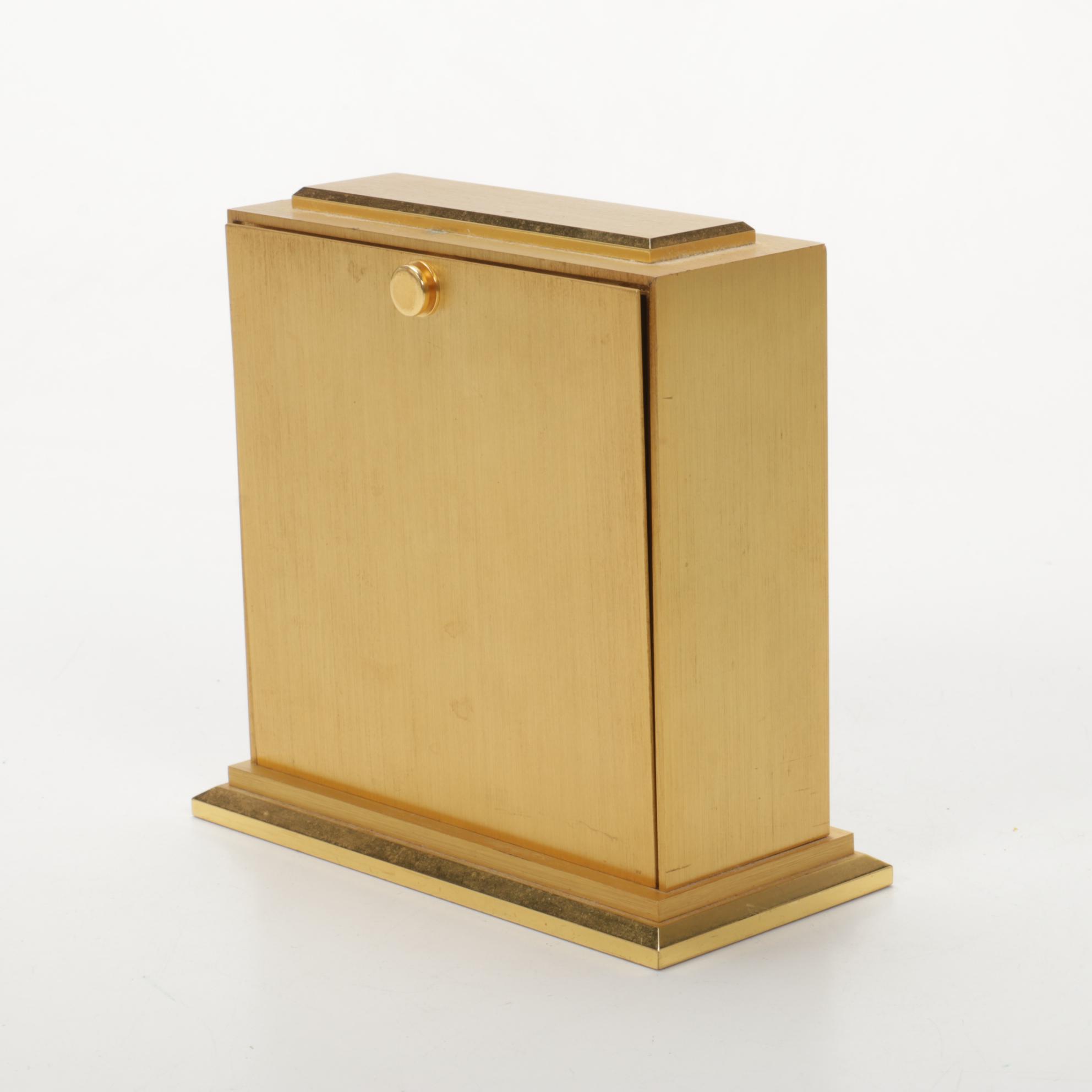 Concord and Howard Miller Brass Case Electric Desk Clocks, Mid-Late 20th Century