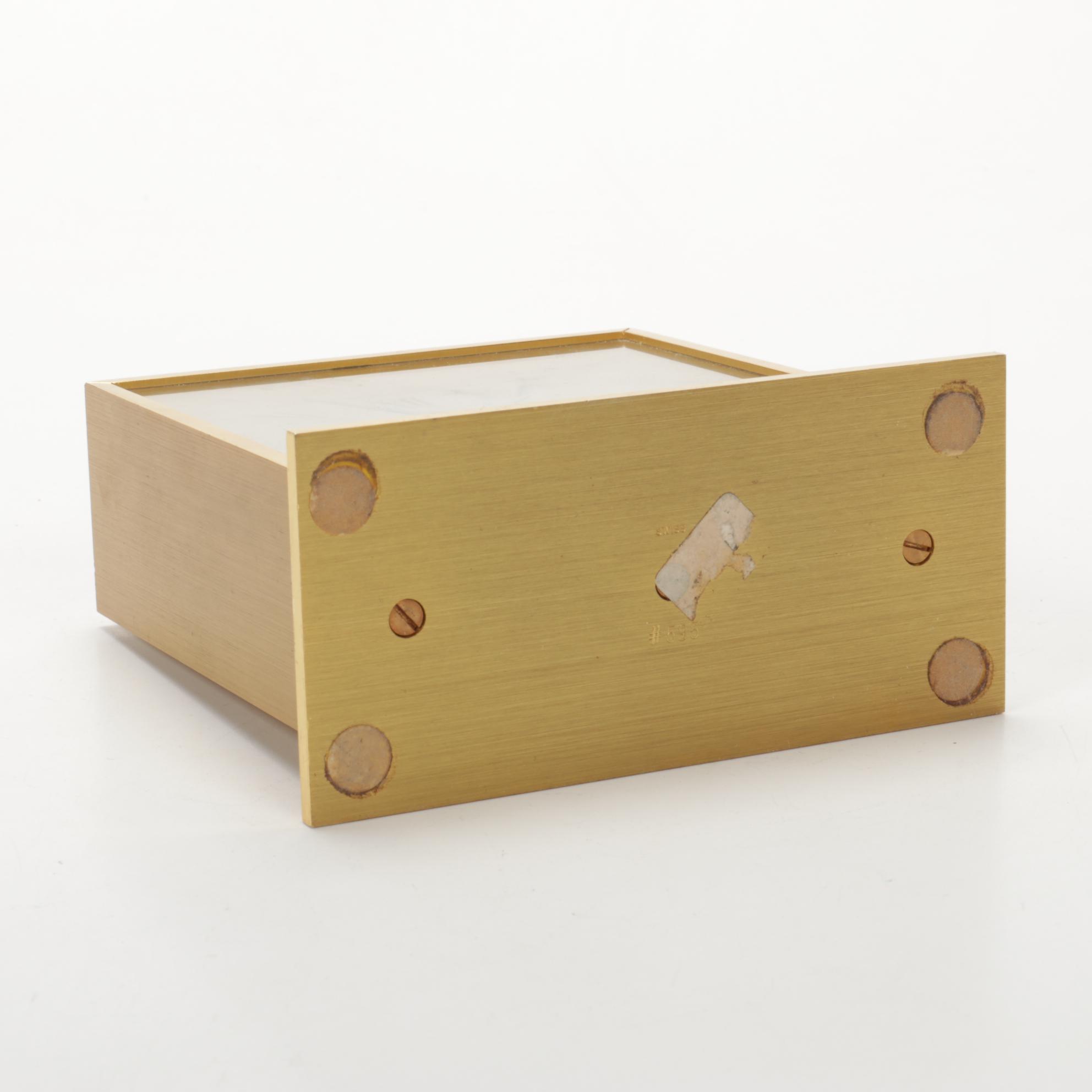 Concord and Howard Miller Brass Case Electric Desk Clocks, Mid-Late 20th Century