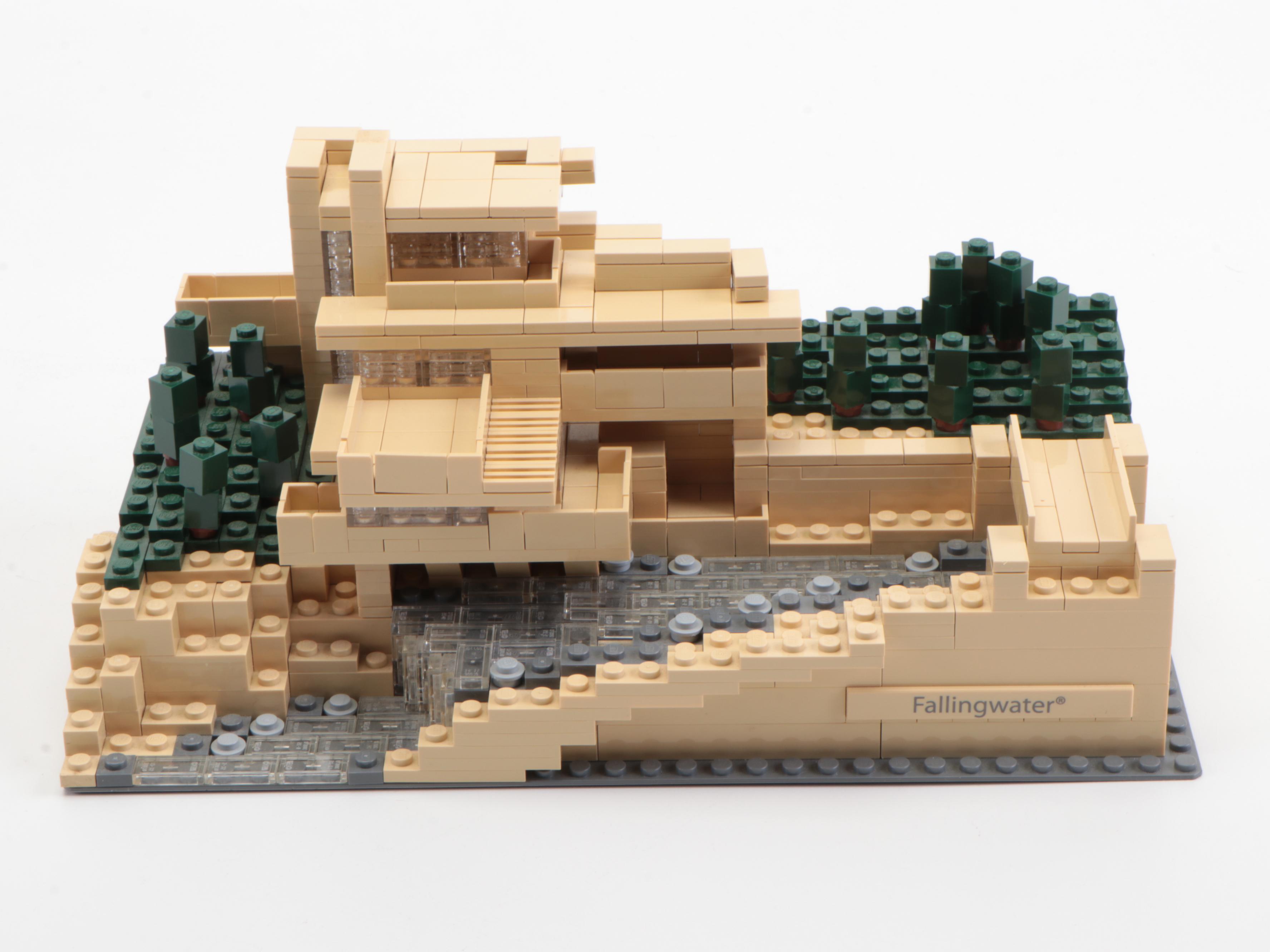 Constructed LEGO Architecture Kits Including "Fallingwater" and Others