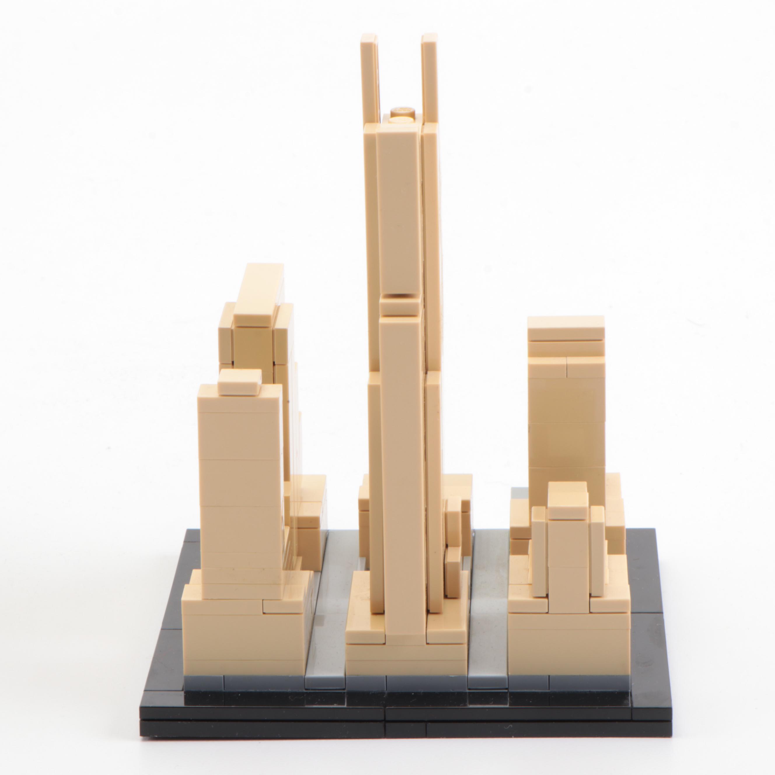 Constructed LEGO Architecture Kits Including "Fallingwater" and Others