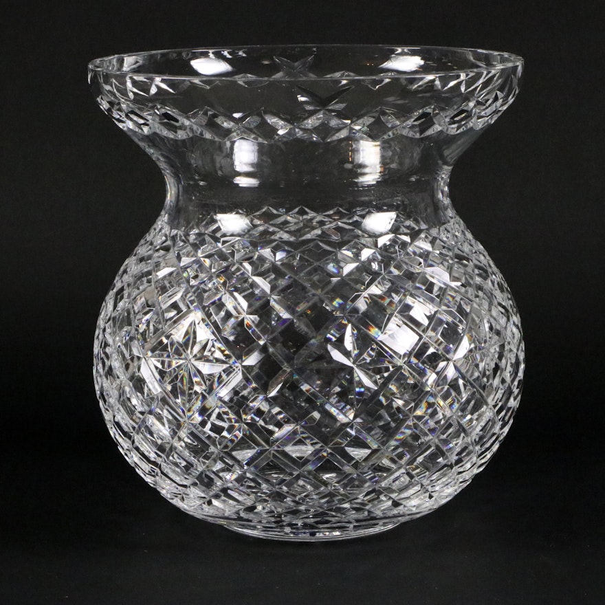 Waterford Crystal "Adare" Corset Bouquet Vase, Mid to Late 20th Century