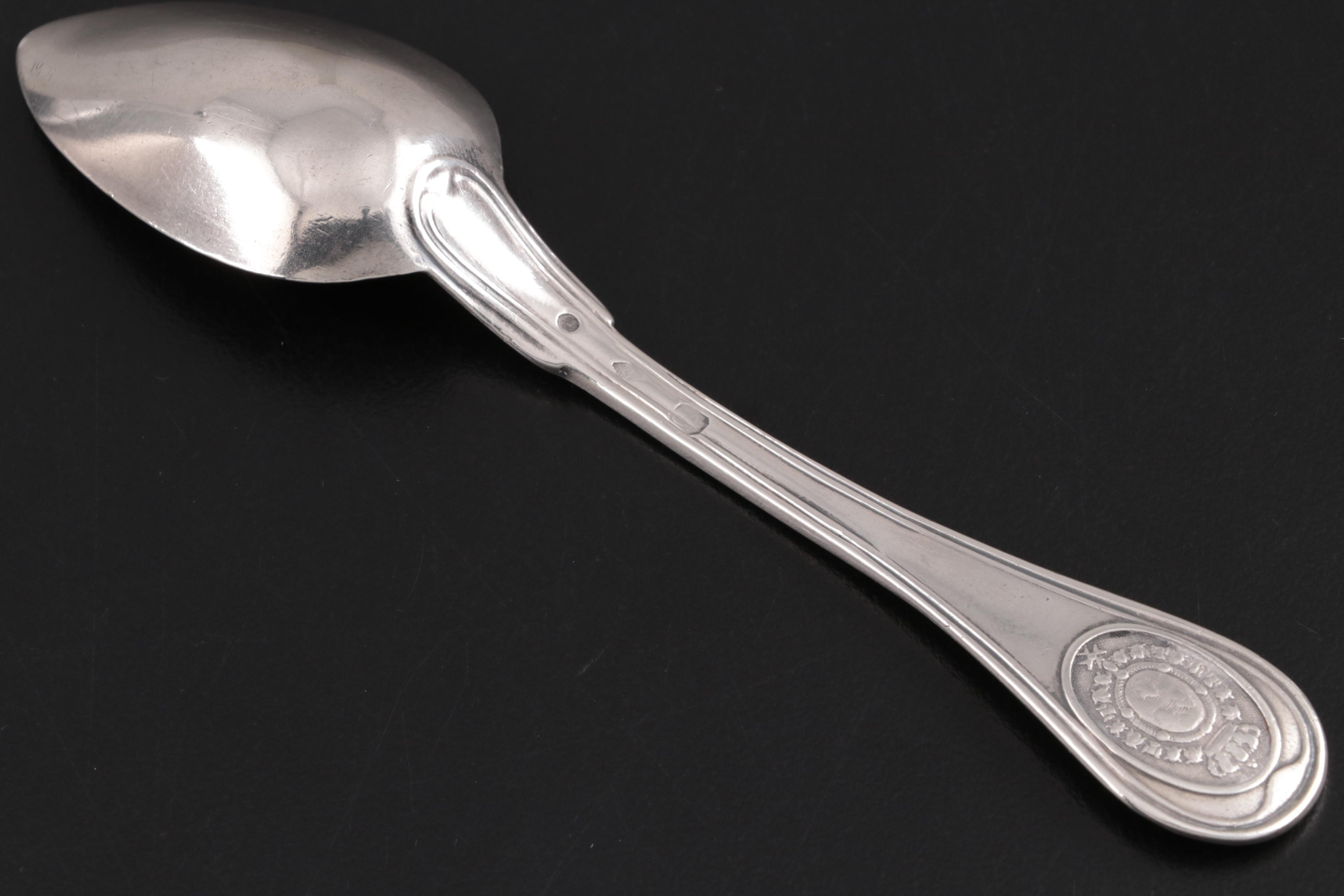 Biennais Napoleon I Sterling Silver Teaspoon Bearing Louis XVIII Armorial Mark