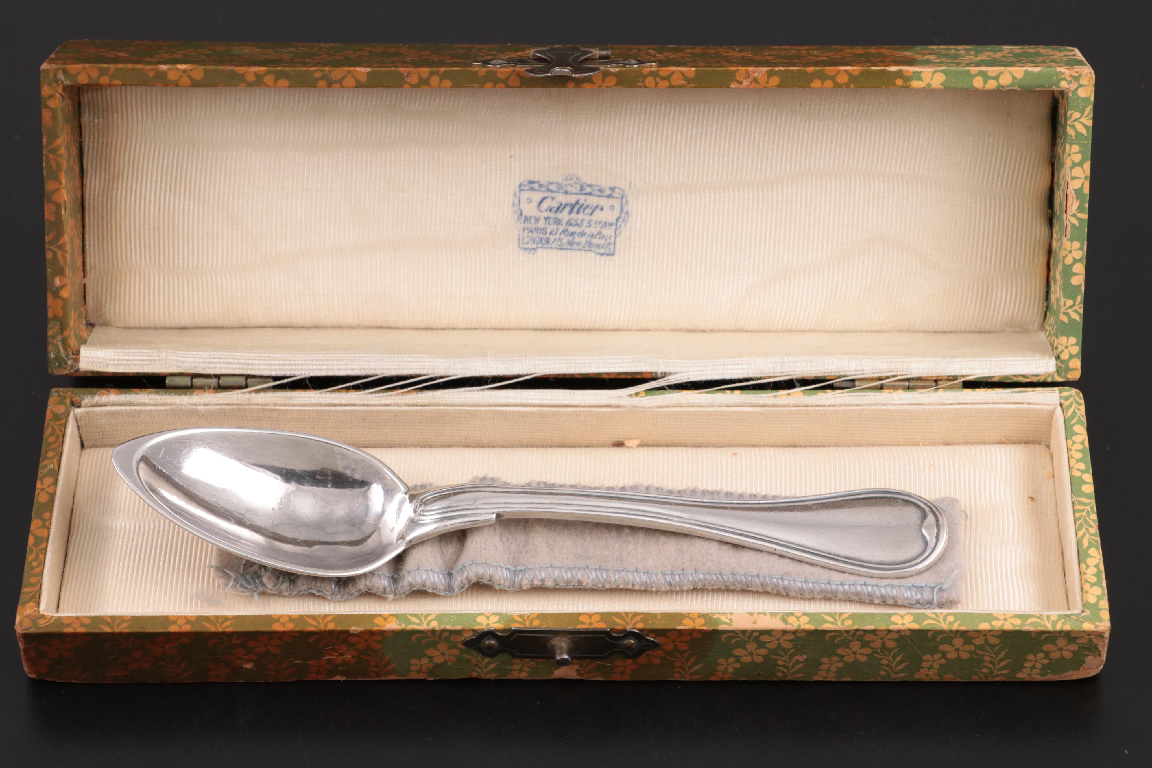 Biennais Napoleon I Sterling Silver Teaspoon Bearing Louis XVIII Armorial Mark