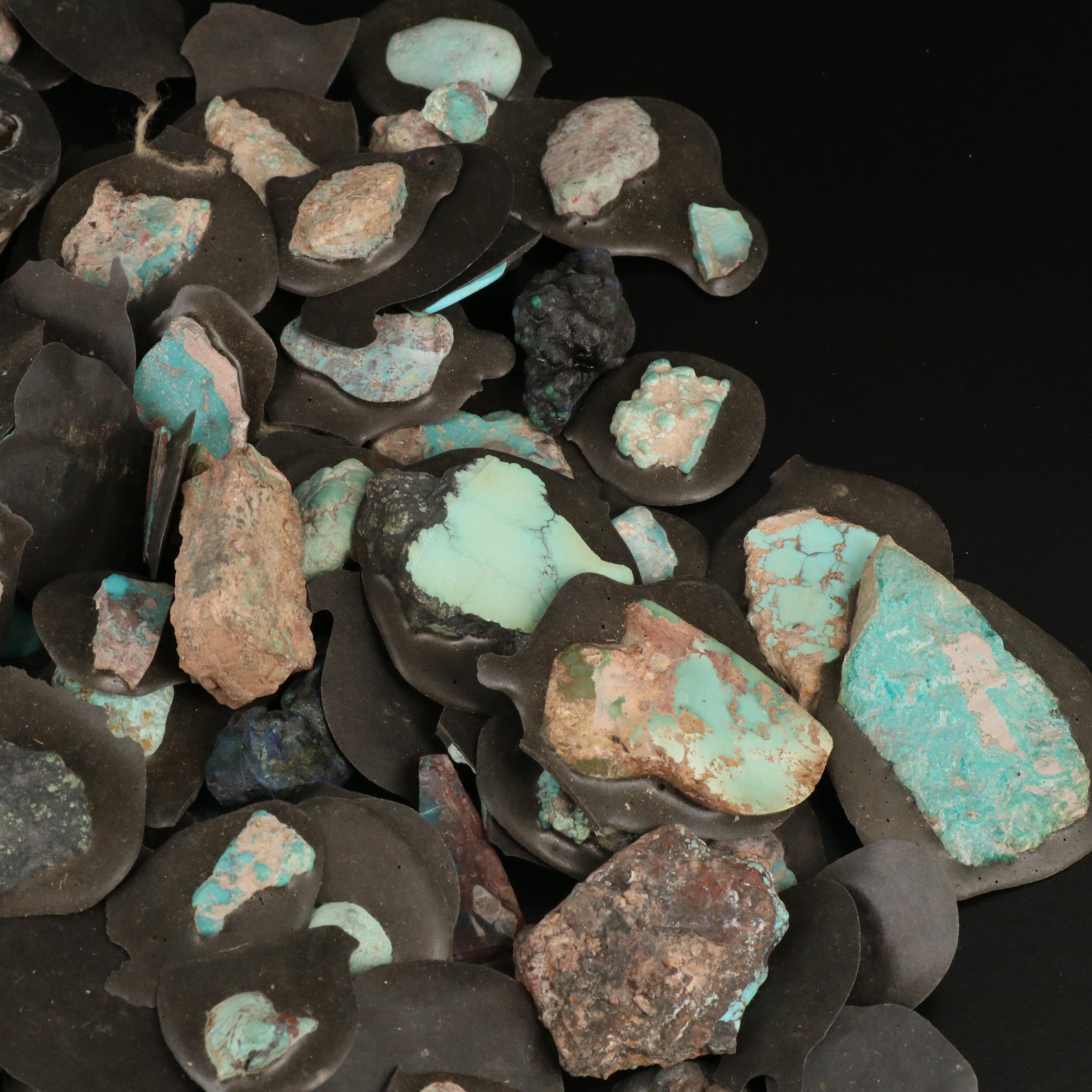 Loose Rough Cut Azurmalachite, Turquoise and Turquoise Doublets