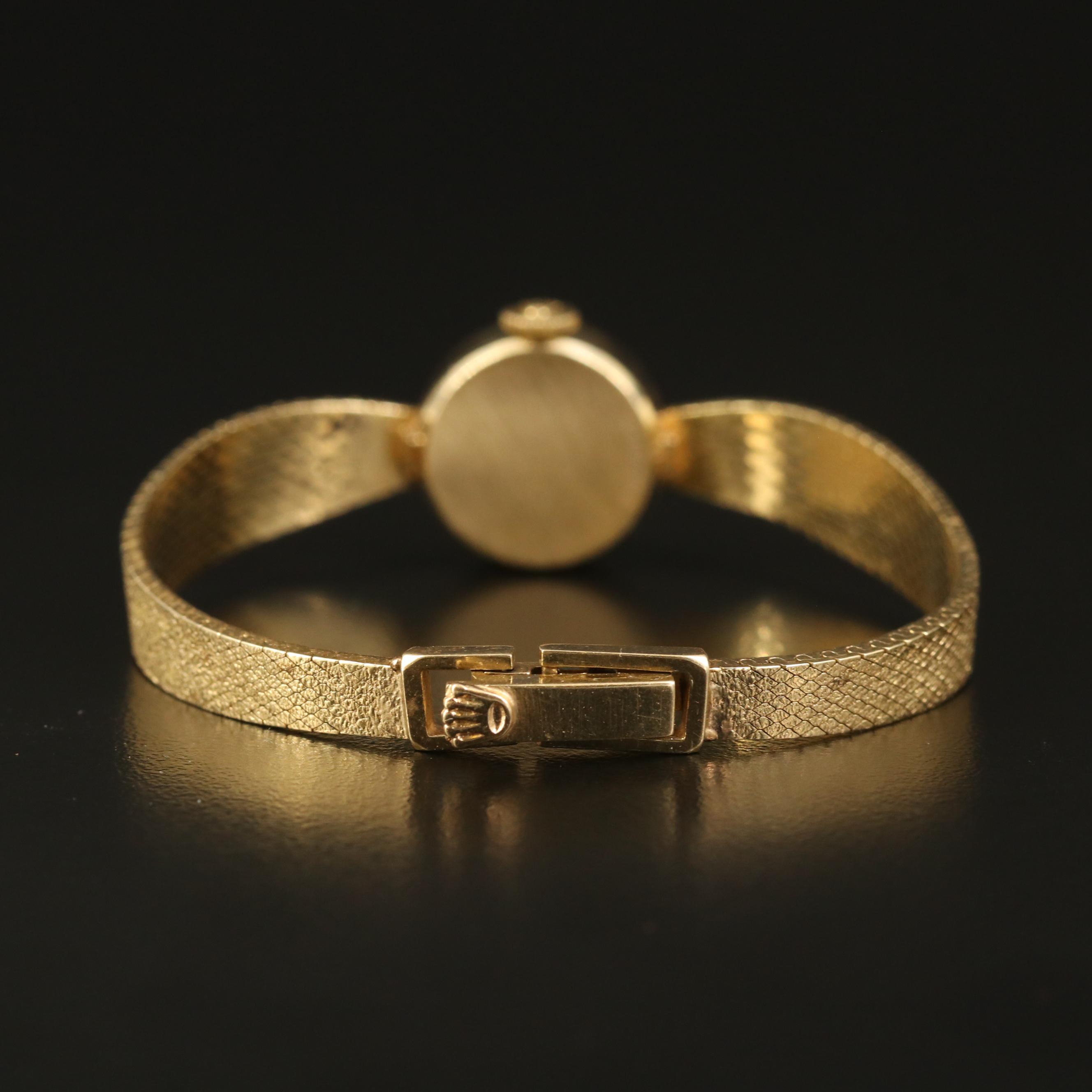 Vintage Rolex 14K and Diamond Stem Wind Watch