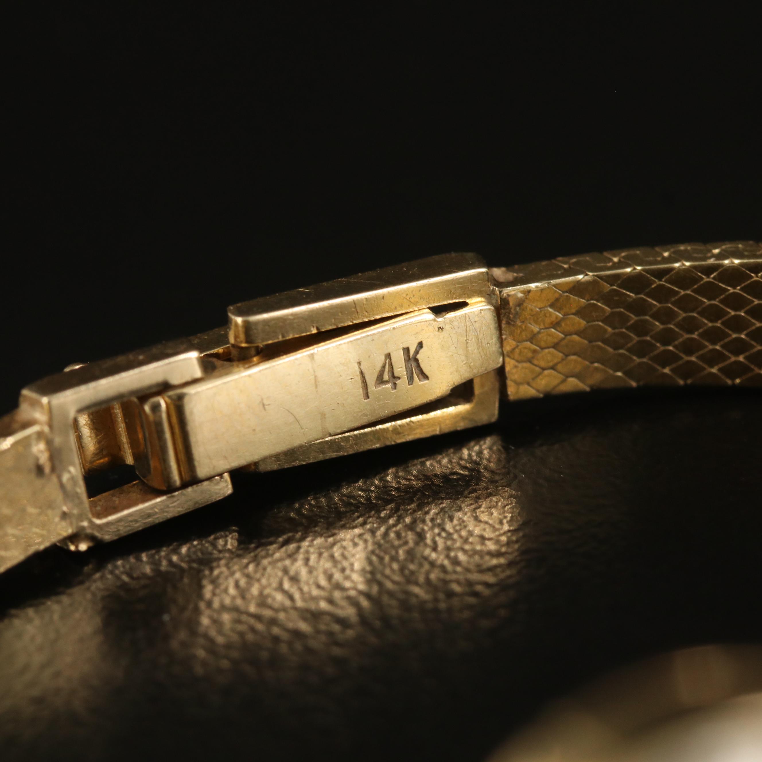 Vintage Rolex 14K and Diamond Stem Wind Watch