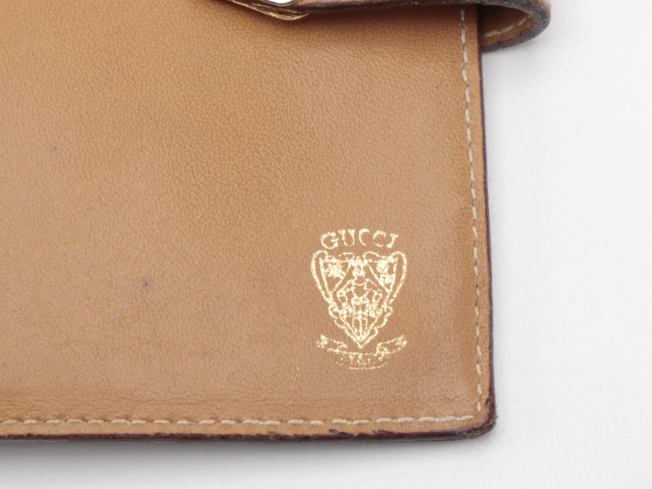 Gucci Notepad Case in Ivory Micro GG Coated Canvas with Brown Leather Trim