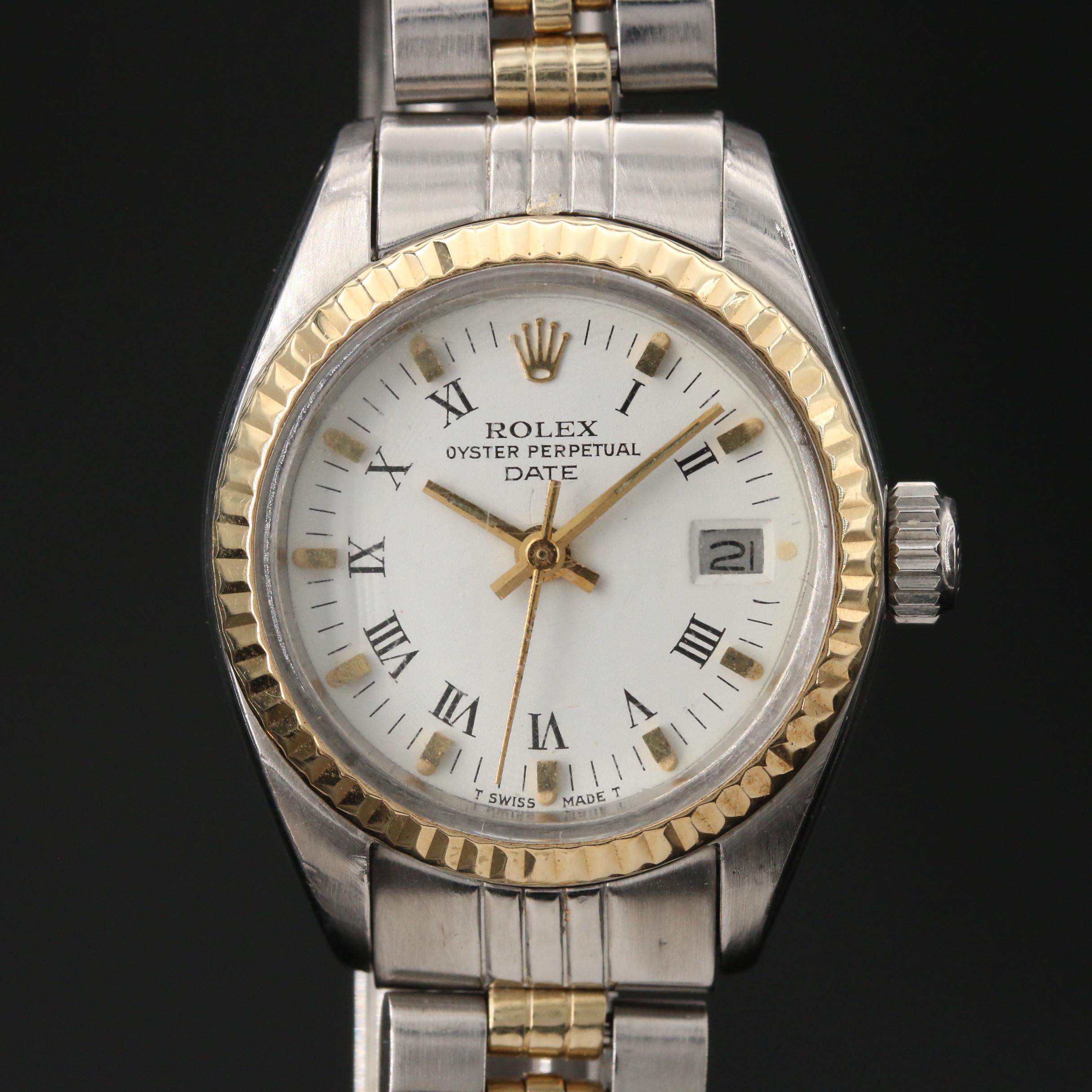 1978 Rolex "Oyster Perpetual Date" 14K Gold and Stainless Steel Watch