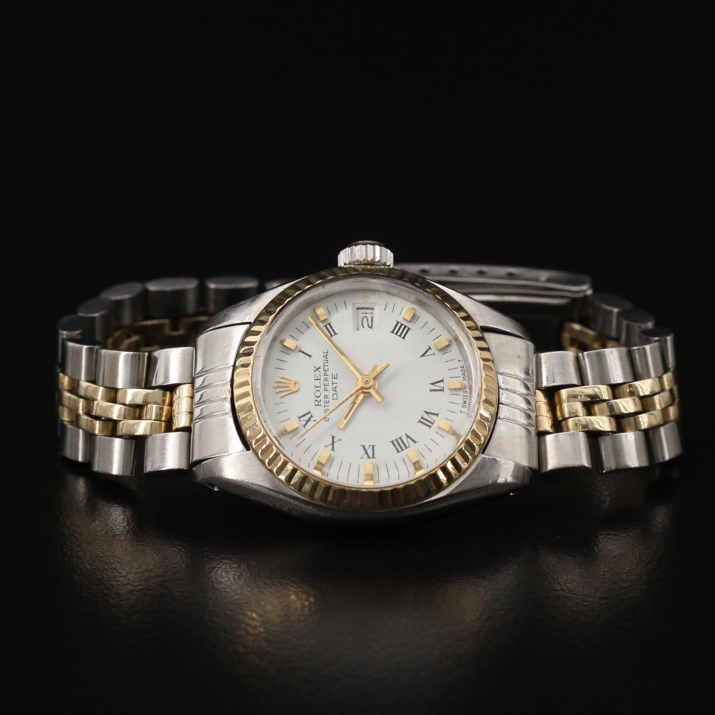 1978 Rolex "Oyster Perpetual Date" 14K Gold and Stainless Steel Watch