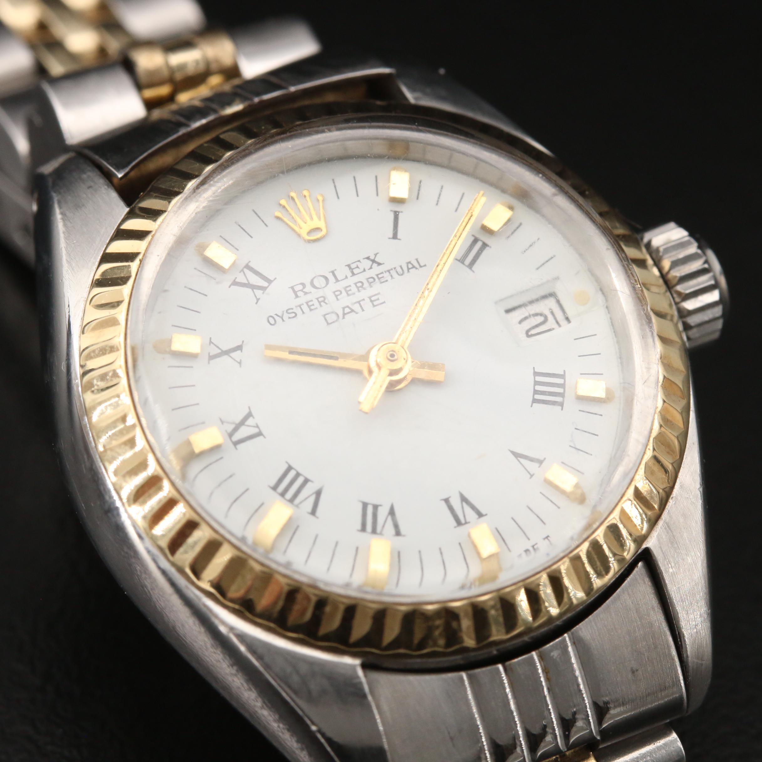 1978 Rolex "Oyster Perpetual Date" 14K Gold and Stainless Steel Watch
