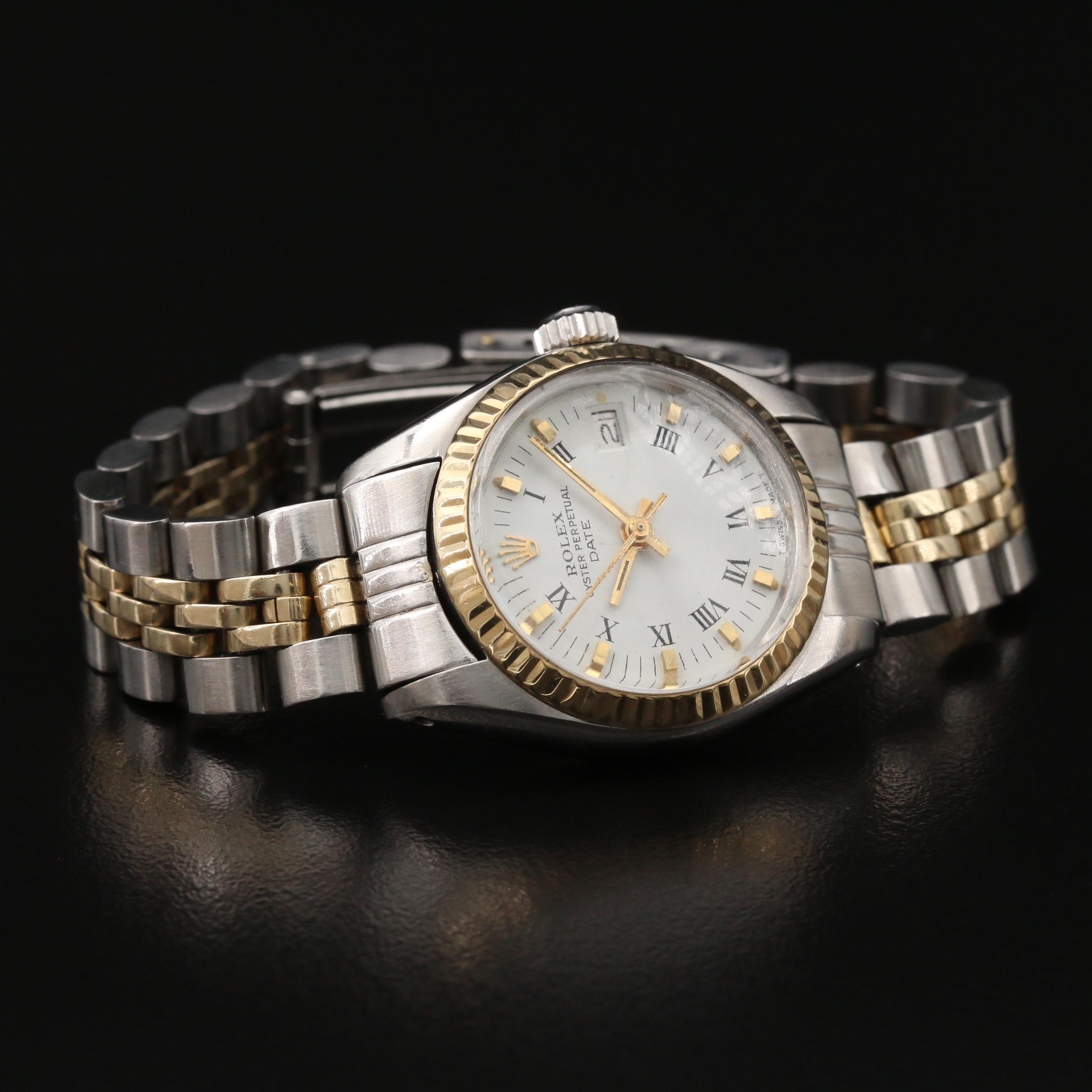 1978 Rolex "Oyster Perpetual Date" 14K Gold and Stainless Steel Watch