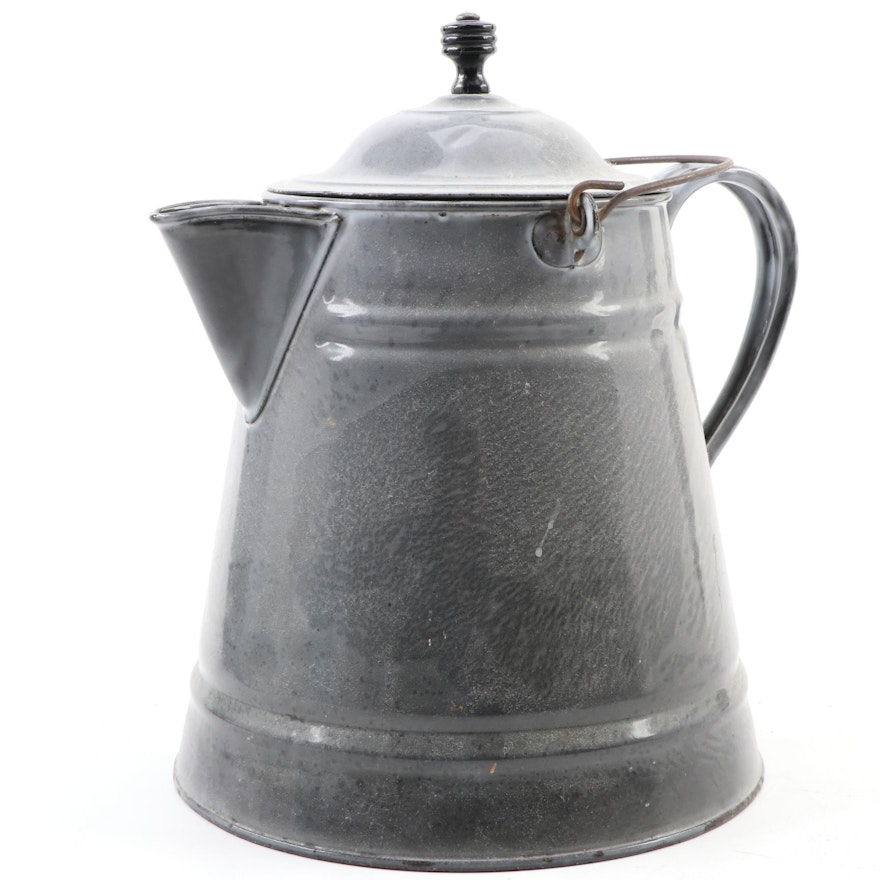 Lalance & Grosjean Mfg. Co. Agateware Coffee Pot, Early 20th C.