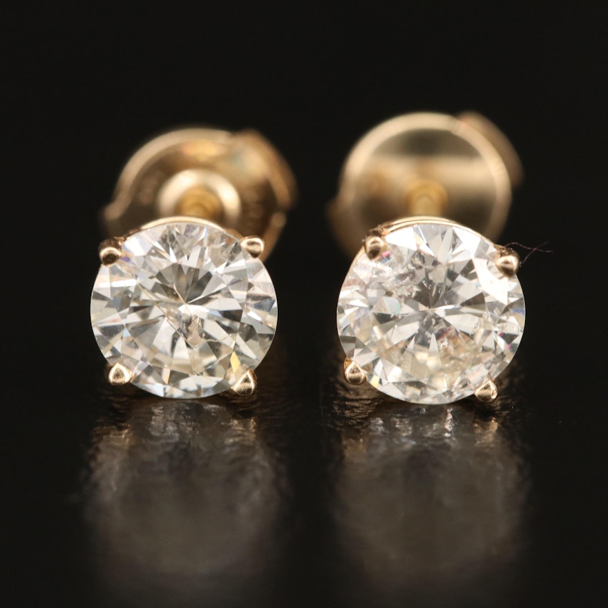 14K 1.85 CTW Diamond Stud Earrings
