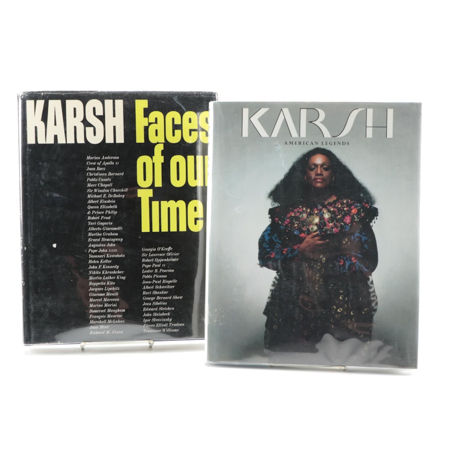 Signed First Edition "Faces of Our Time" and "American Legends" by Yousuf Karsh