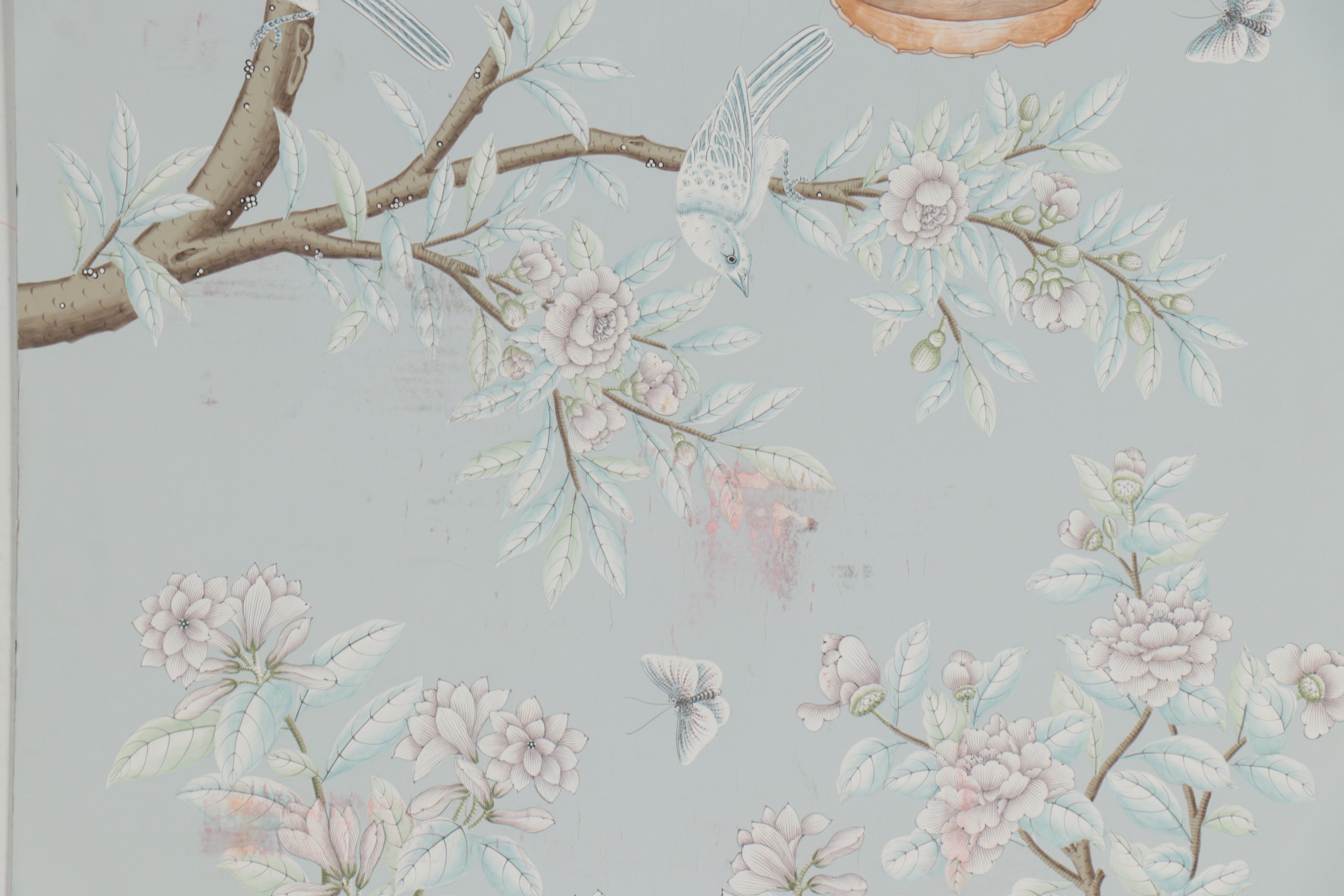 Gracie Studios "Spring Meadow "Hand-Painted Wallpaper Panel
