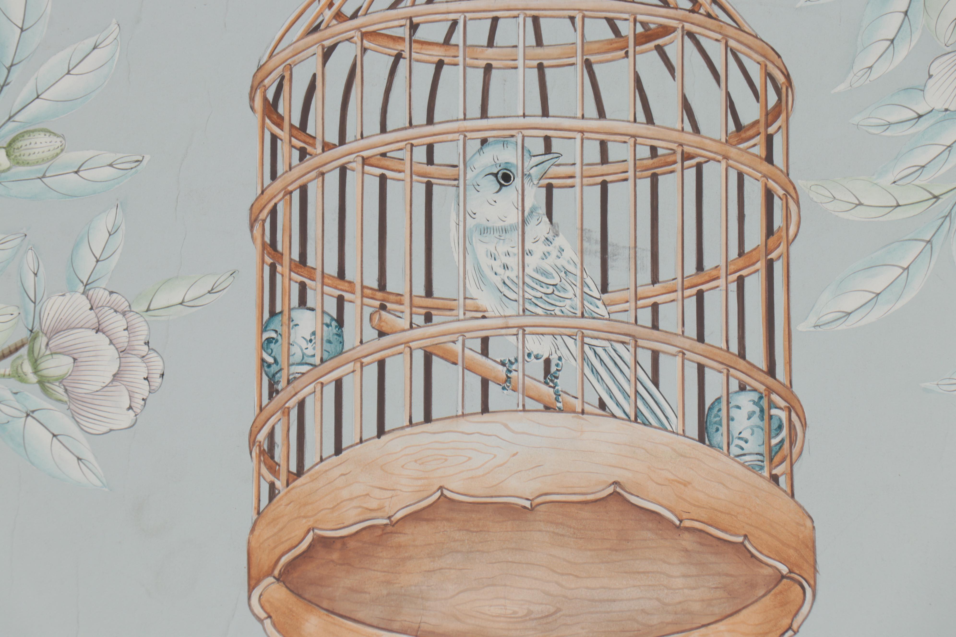 Gracie Studios "Spring Meadow "Hand-Painted Wallpaper Panel