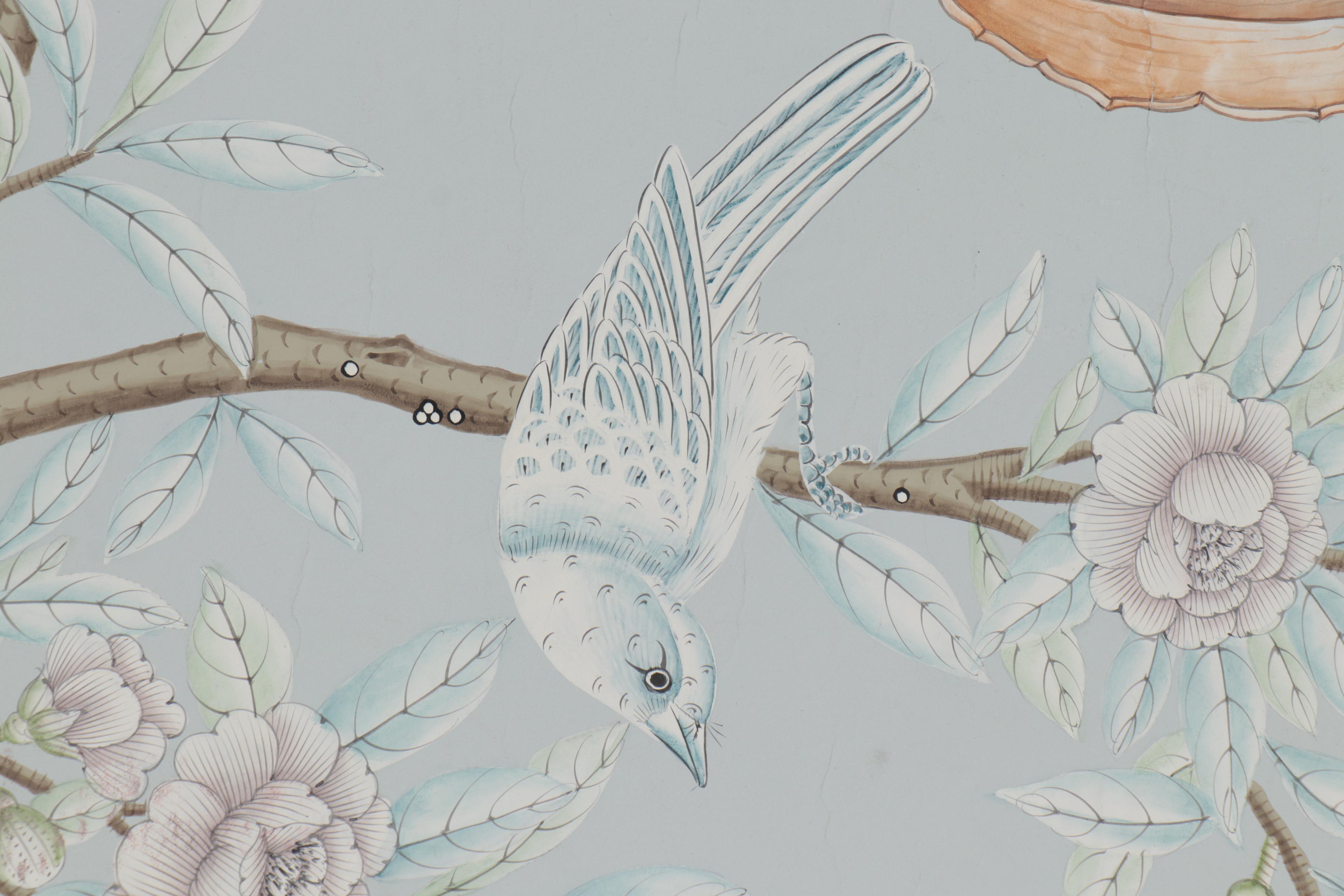 Gracie Studios "Spring Meadow "Hand-Painted Wallpaper Panel