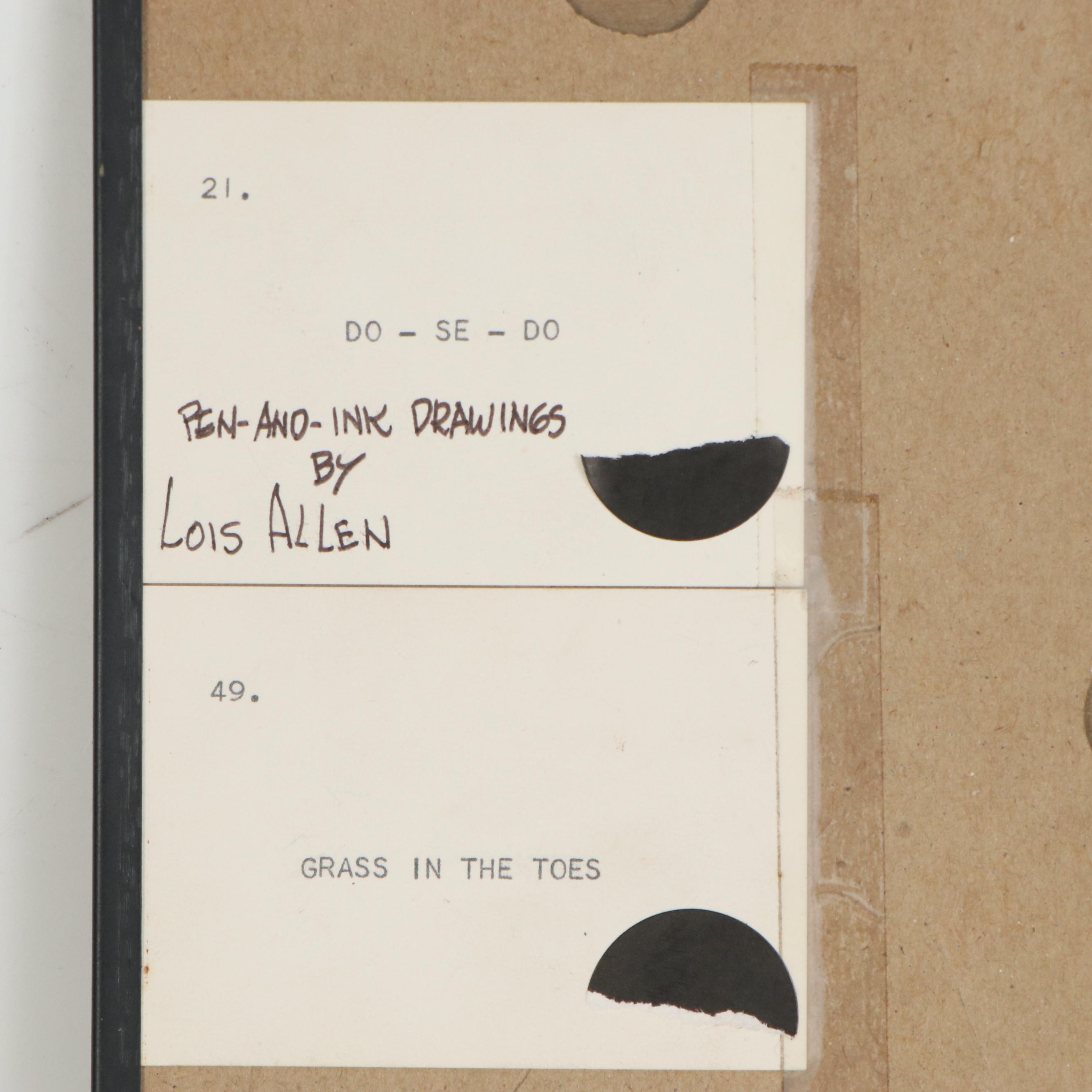 Lois Udry Allen Ink Drawing "Do-Se-Do" and "Grass in the Toes," Mid-20th Century