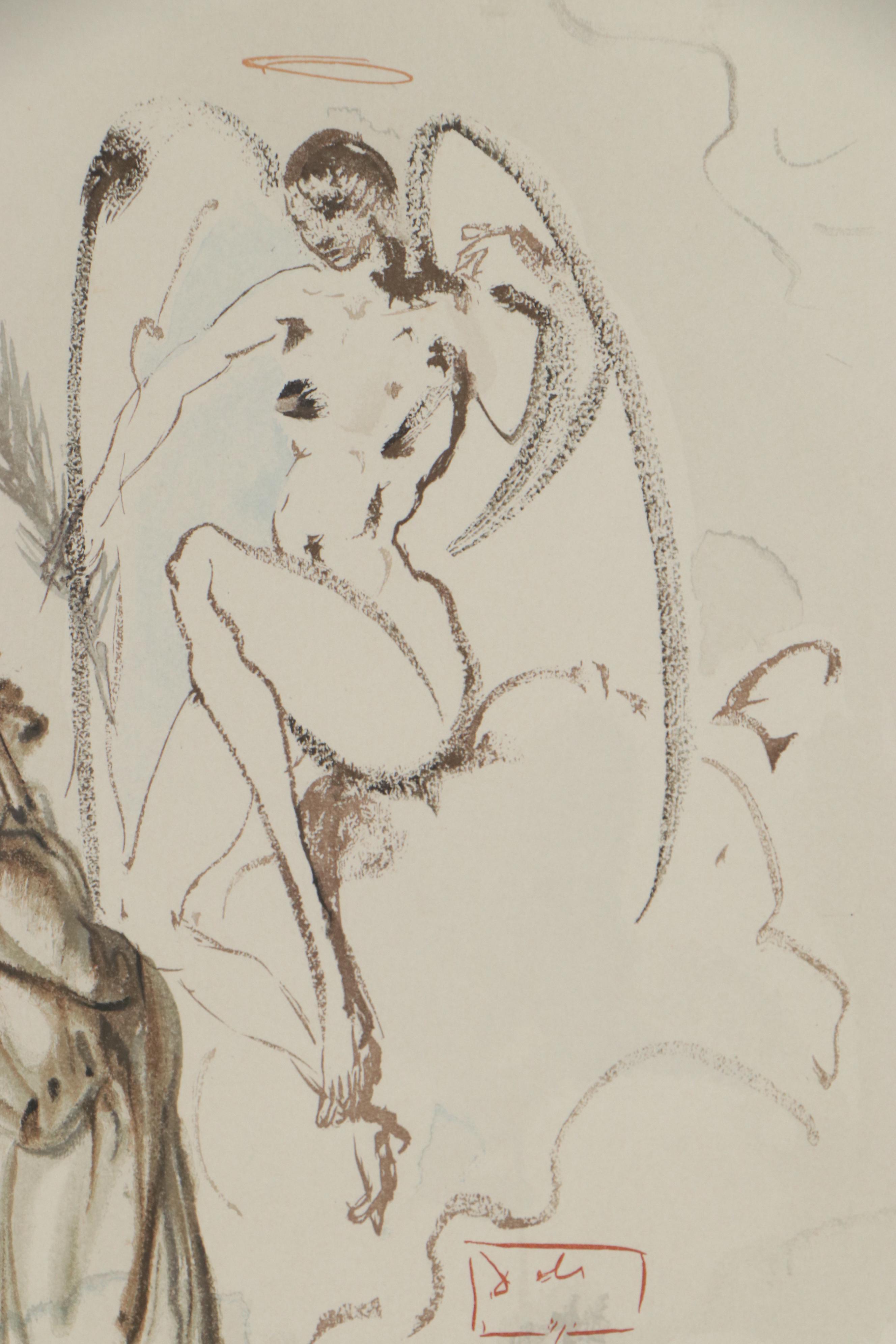 Salvador Dalí Wood Engraving "L'archange Gabriel"