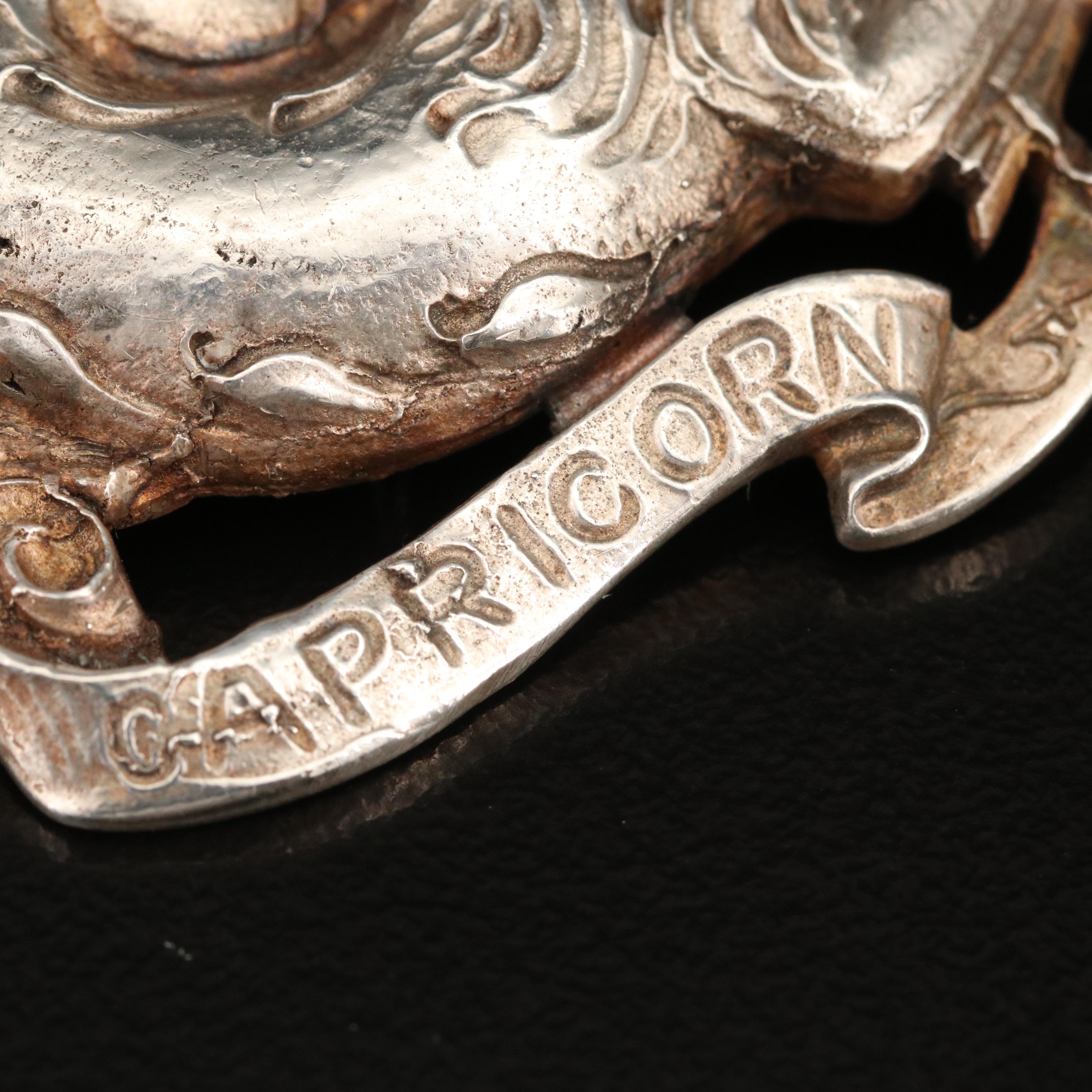 Vintage Guglielmo Cini Sterling Silver Capricorn Brooch