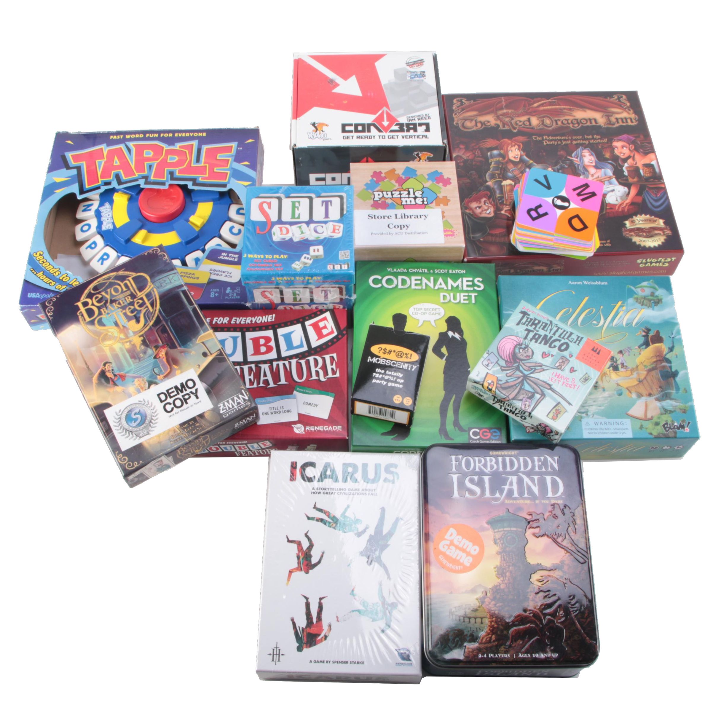 Board Games Including Mobscenity, Icarus, Red Dragon Inn and Others