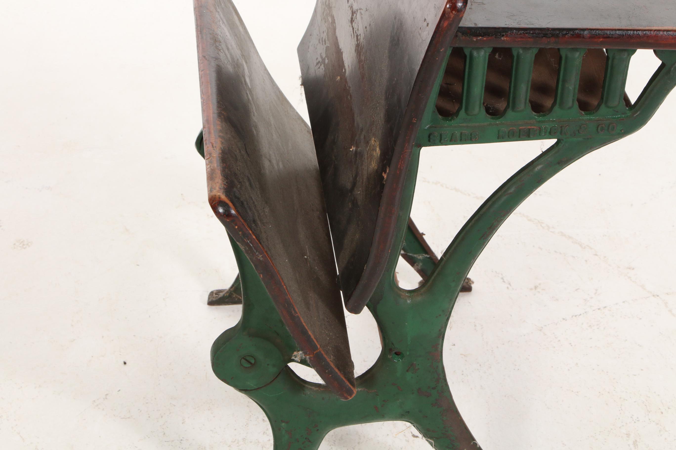 Sears Roebuck & Co. Cast Iron and Wood Folding Student Desk