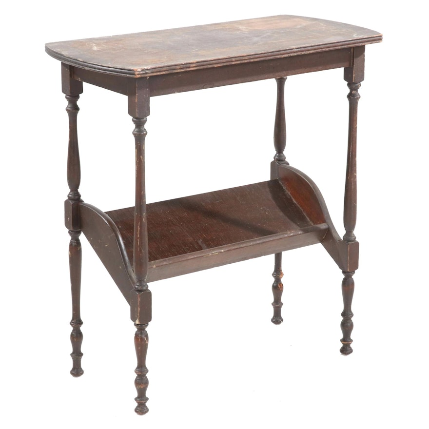 Mahogany-Finished Book Stand Table, Mid-20th Century