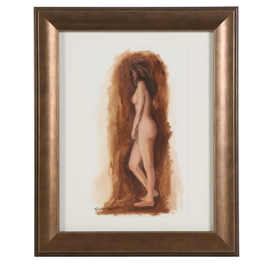 Miriam Scigliano Acrylic Painting "Nude Study," 2019