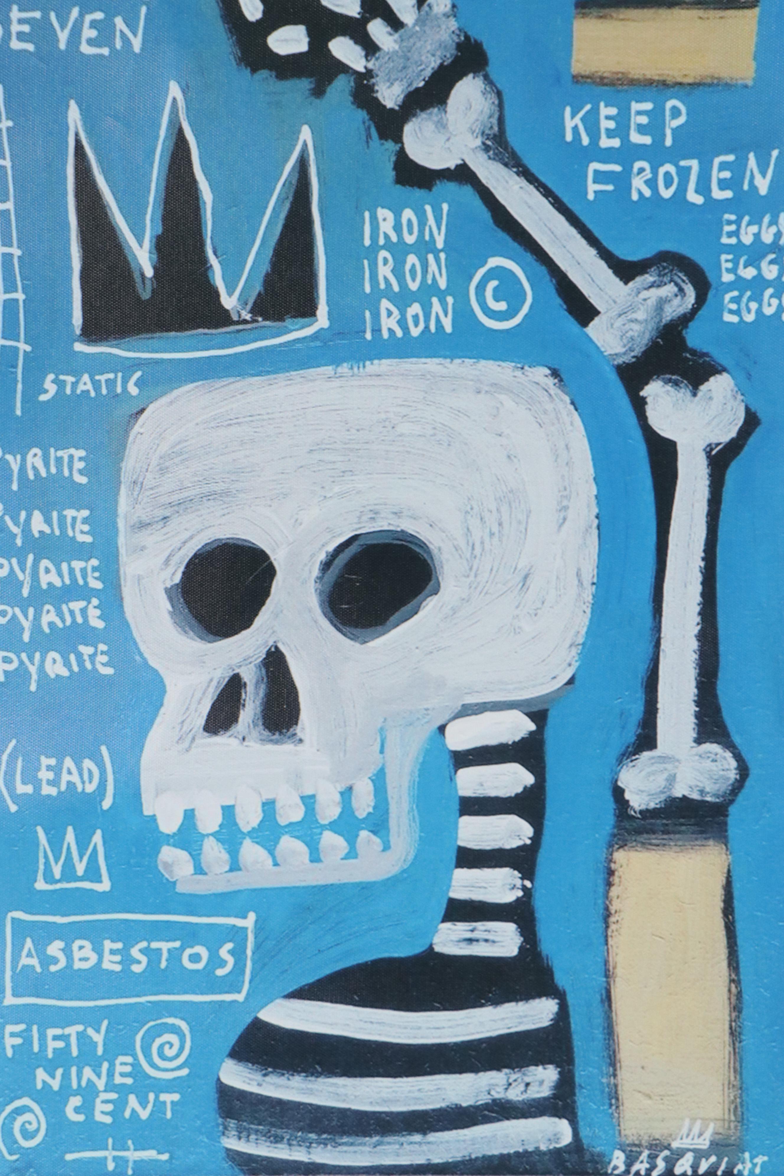 Giclée after Jean-Michel Basquiat of Crowned Skeleton