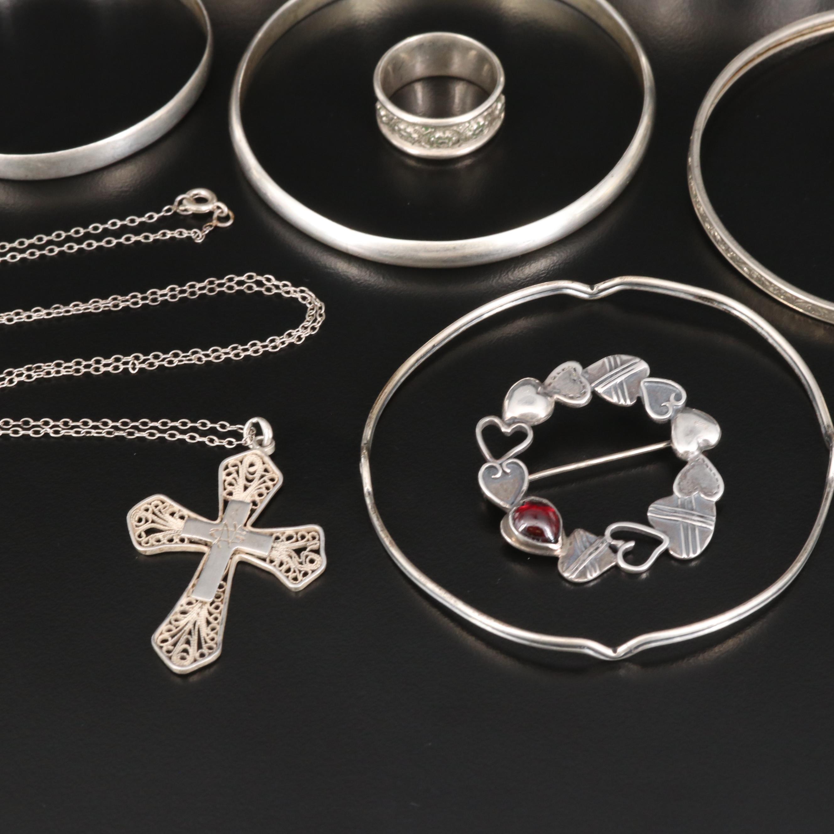 Silver Jewelry Featuring Vintage 875 Silver Russian Bracelets