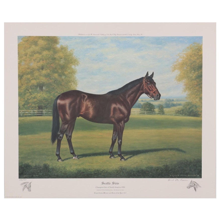 Richard Stone Reeves Offset Lithograph "Seattle Slew," 1985