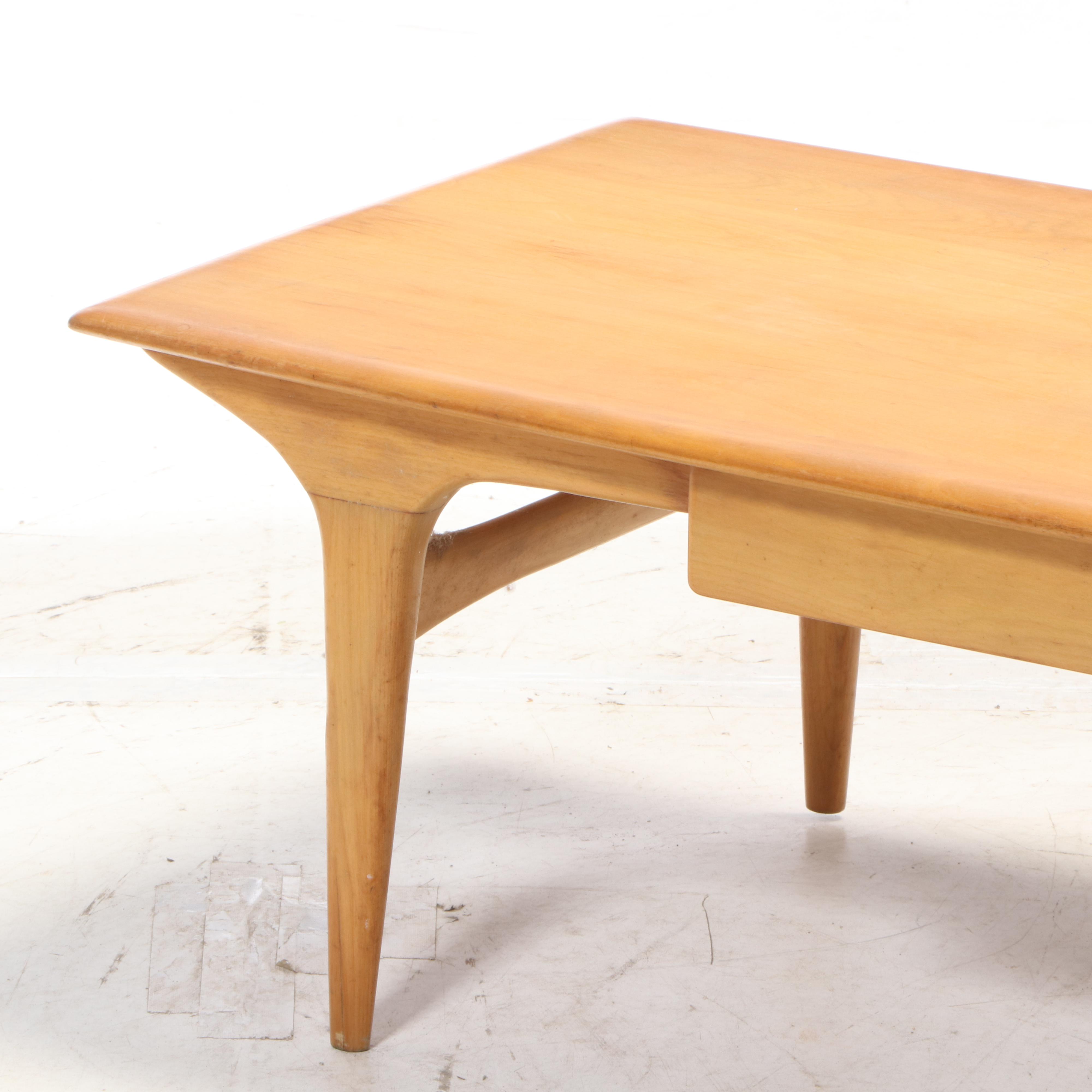 Heywood-Wakefield Mid Century Modern Blondewood Coffee Table
