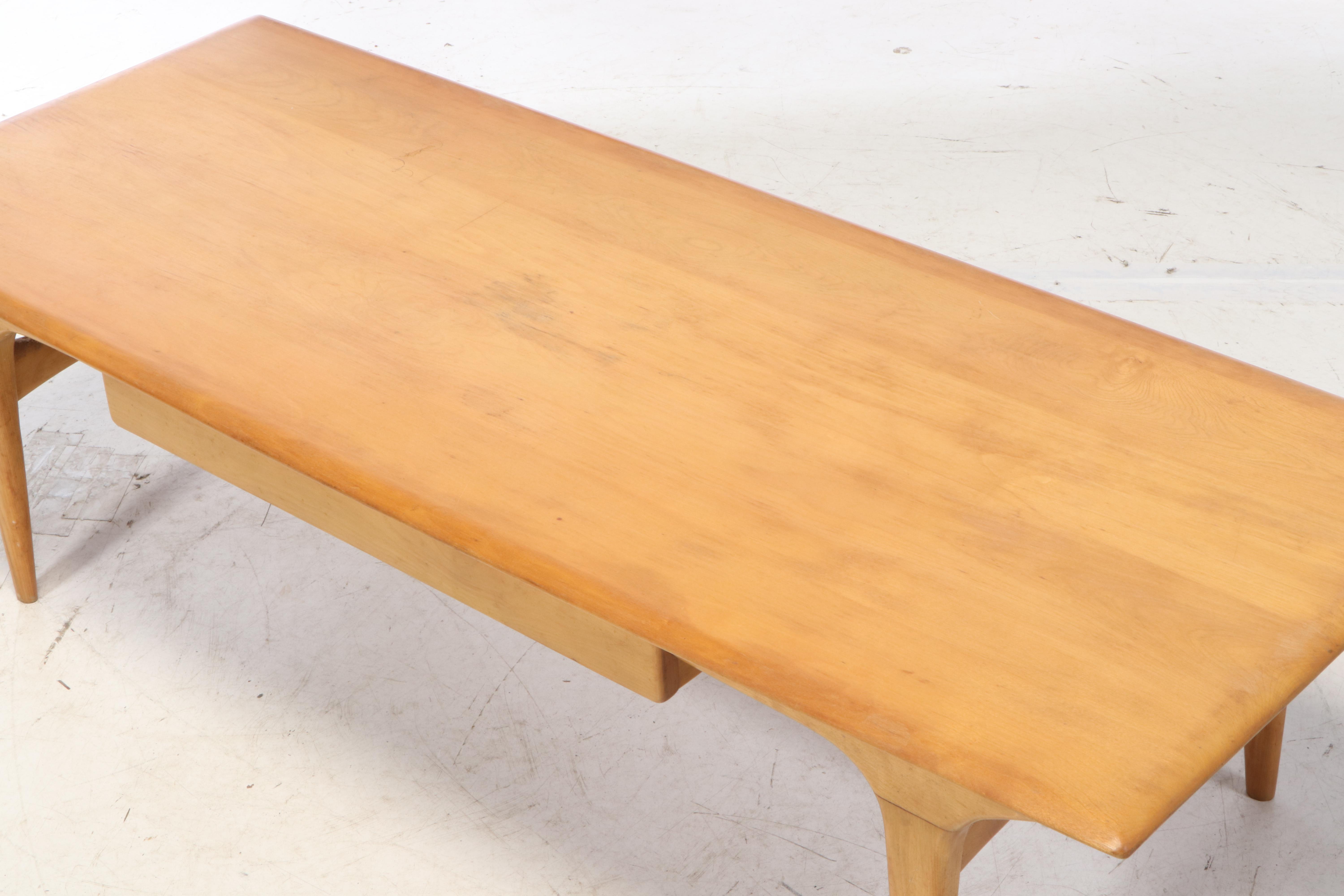 Heywood-Wakefield Mid Century Modern Blondewood Coffee Table