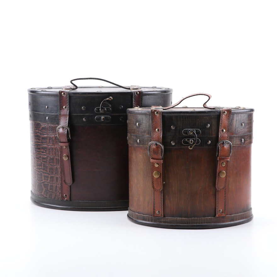 Eastern Influence Vintage Style Hat Boxes