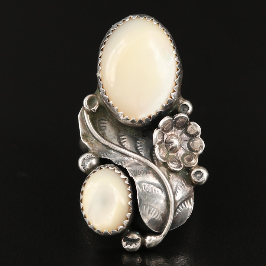 Southwestern Sterling Mother of Pearl Ring