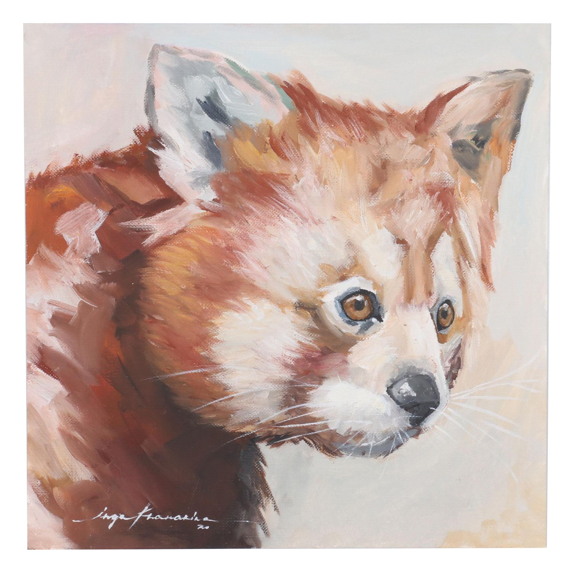 Inga Khanarina Oil Painting of Red Panda